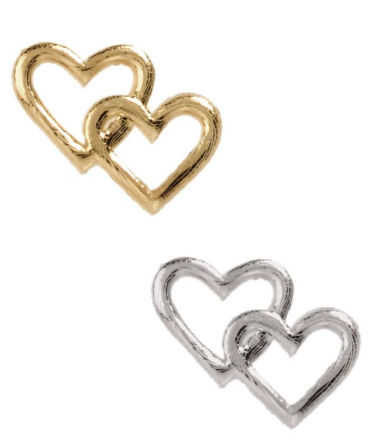 INNA-Glas Stumpenkerze Wachsverzierung Herz Duo KLAEO, Gold, 2x2,5cm