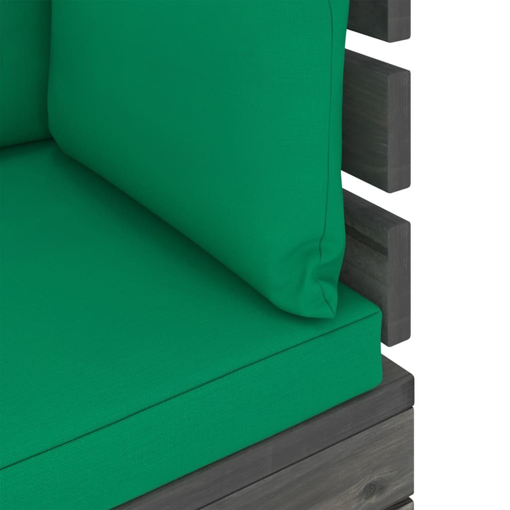 Garten-Essgruppe Garten-Sofagarnitur Sitzgrup Grün Kiefernholz mit Paletten Kissen vidaXL 5-tlg aus