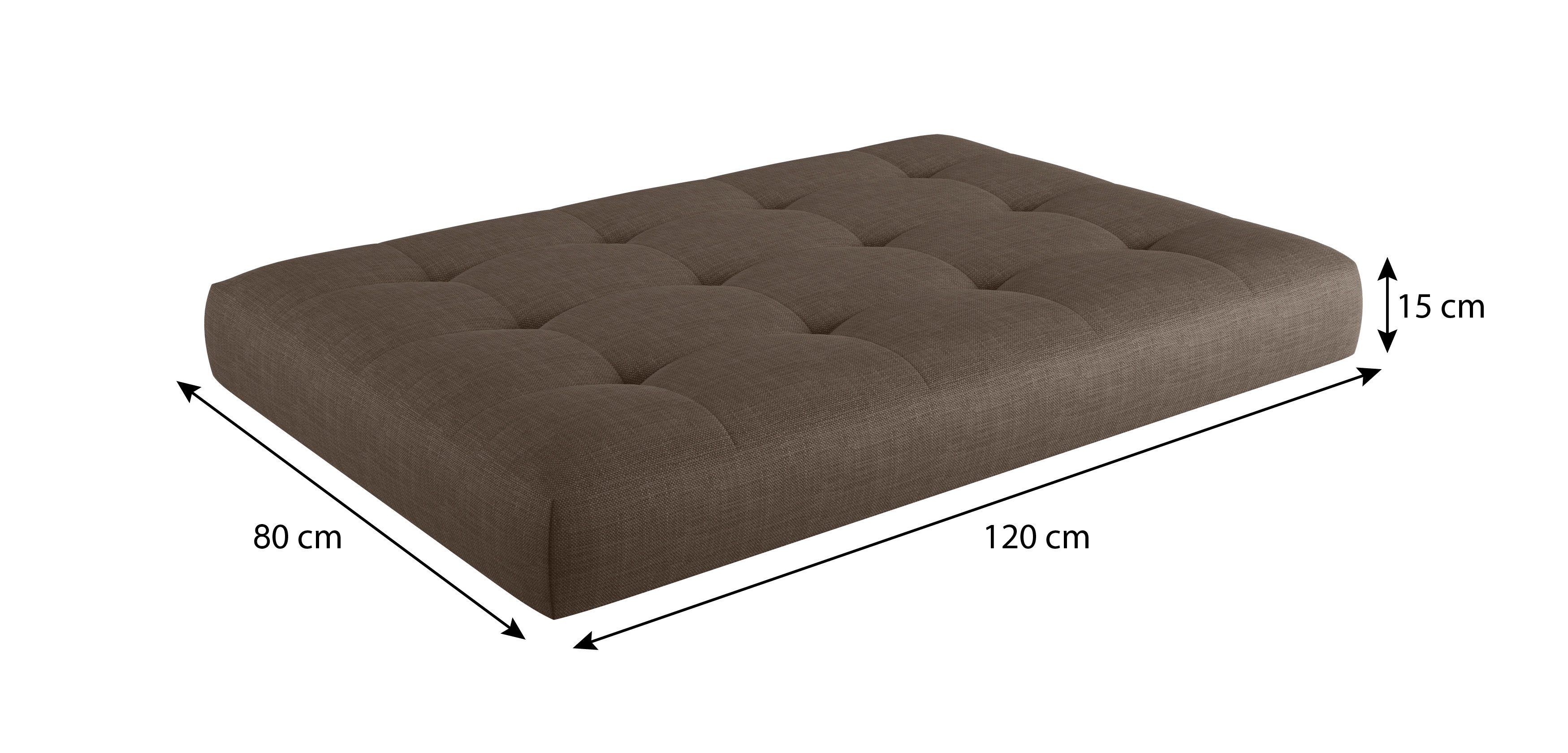 sunnypillow Sitzkissen Palettenkissen gesteppt Sitzkissen 120x80x15cm, Braun