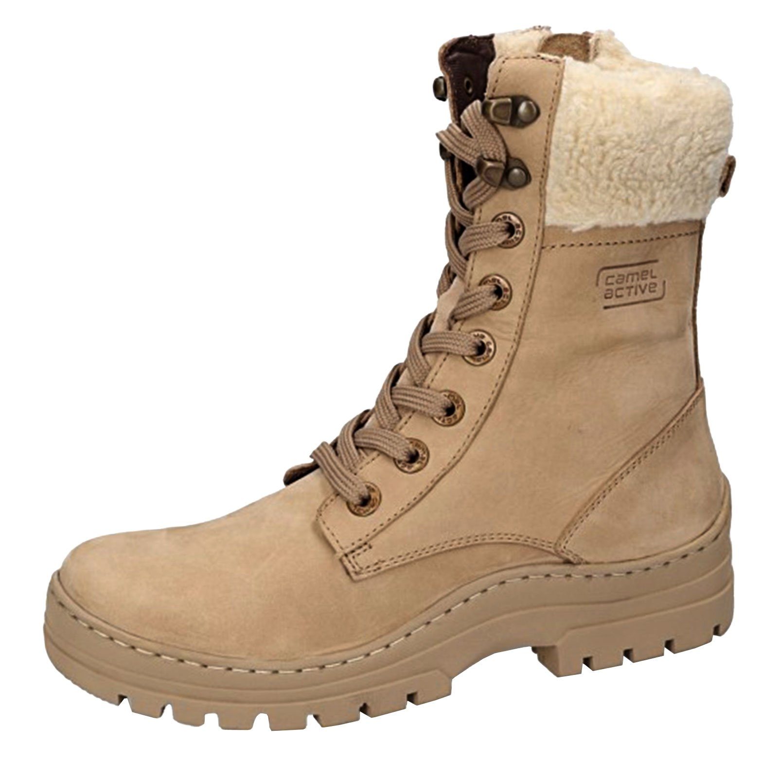 sand Wollschaft mit Damen 450 active CAMEL Schnürboots Stiefeletten ACTIVE camel