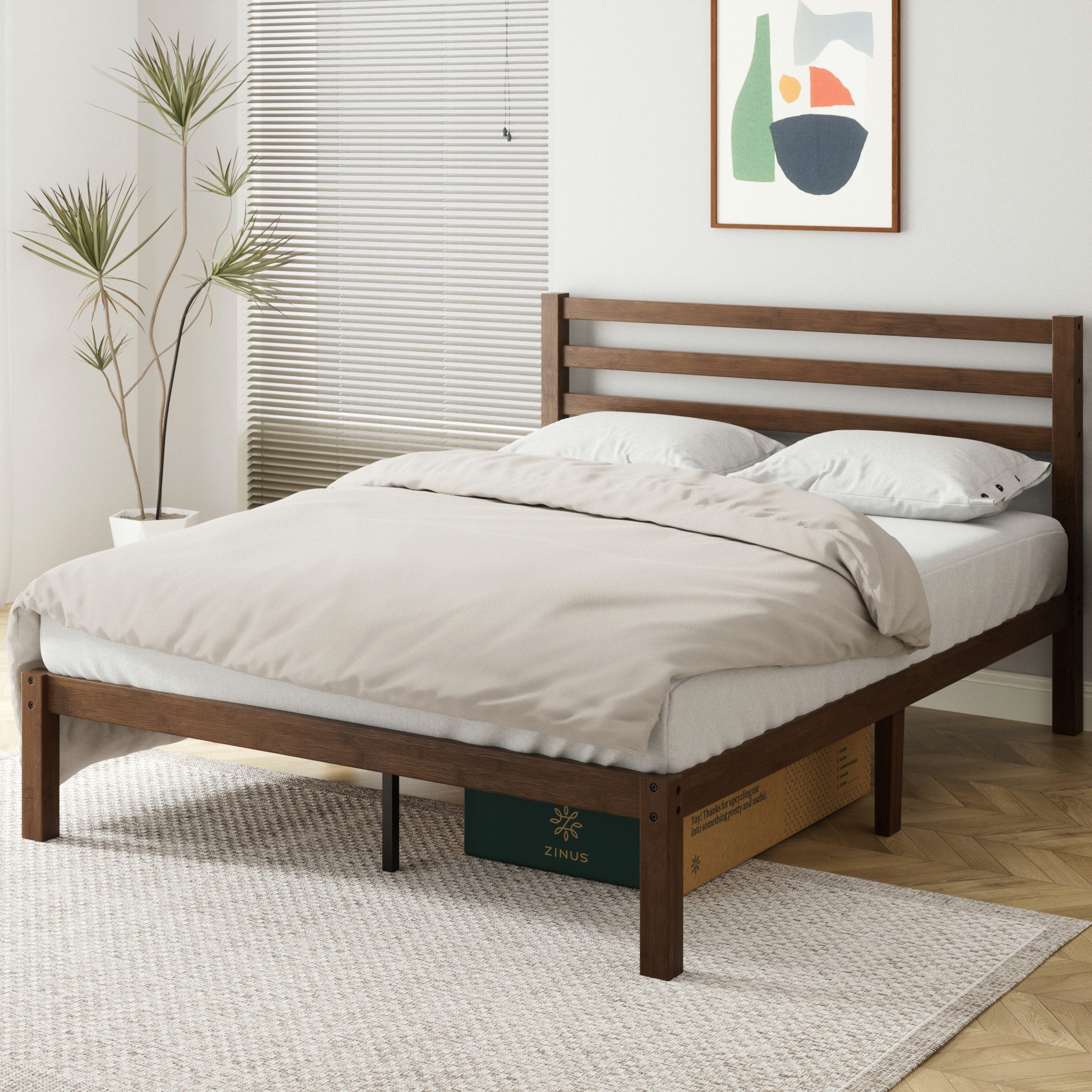 ZINUS Massivholzbett Emma Bamboo (Packung, 1-tlg., aus nachhaltigen Bambus, günstig online kaufen