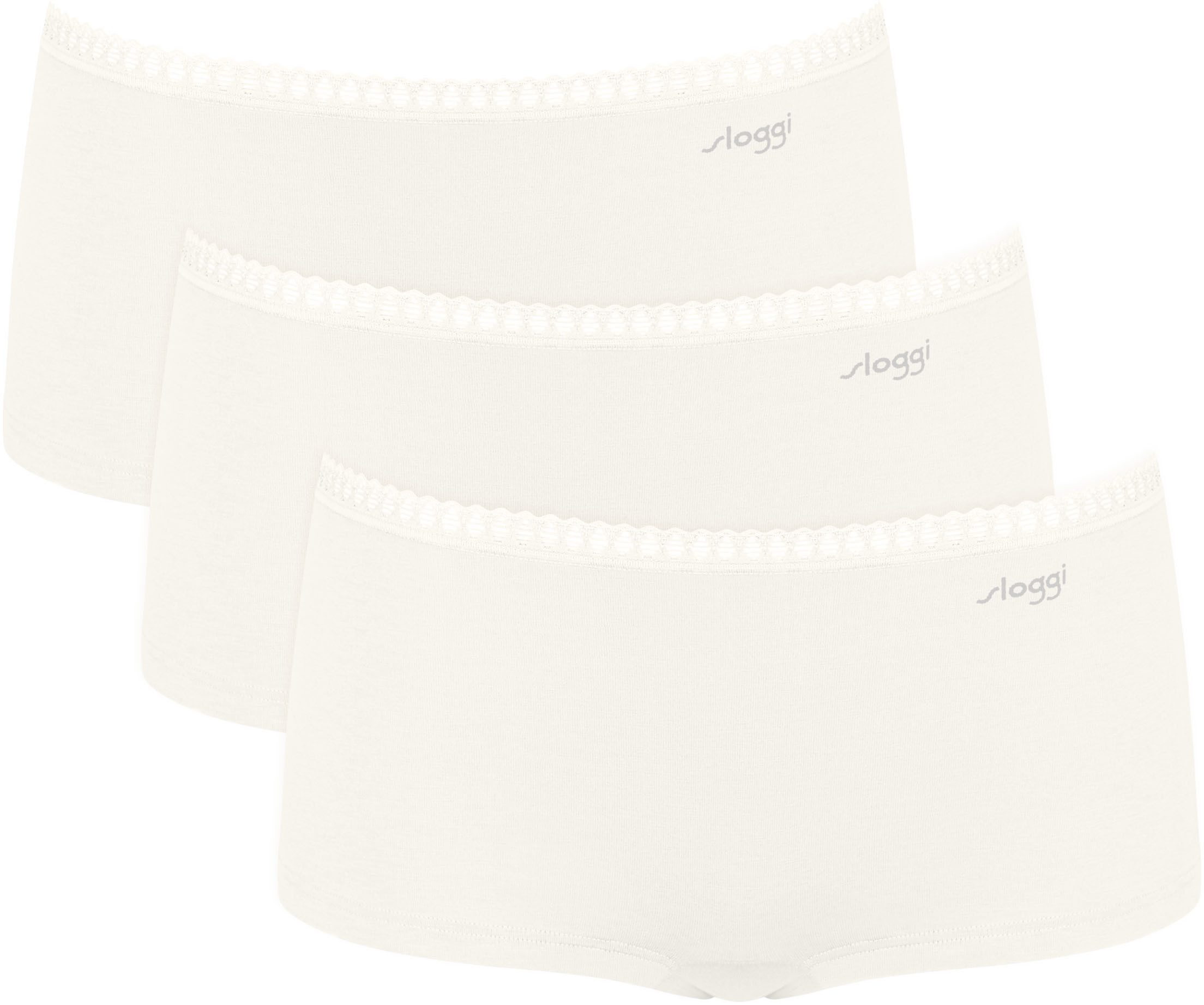 sloggi Retro Pants GO Crush (3er Pack) Spitzendetails, Multipack, Baumwollm günstig online kaufen