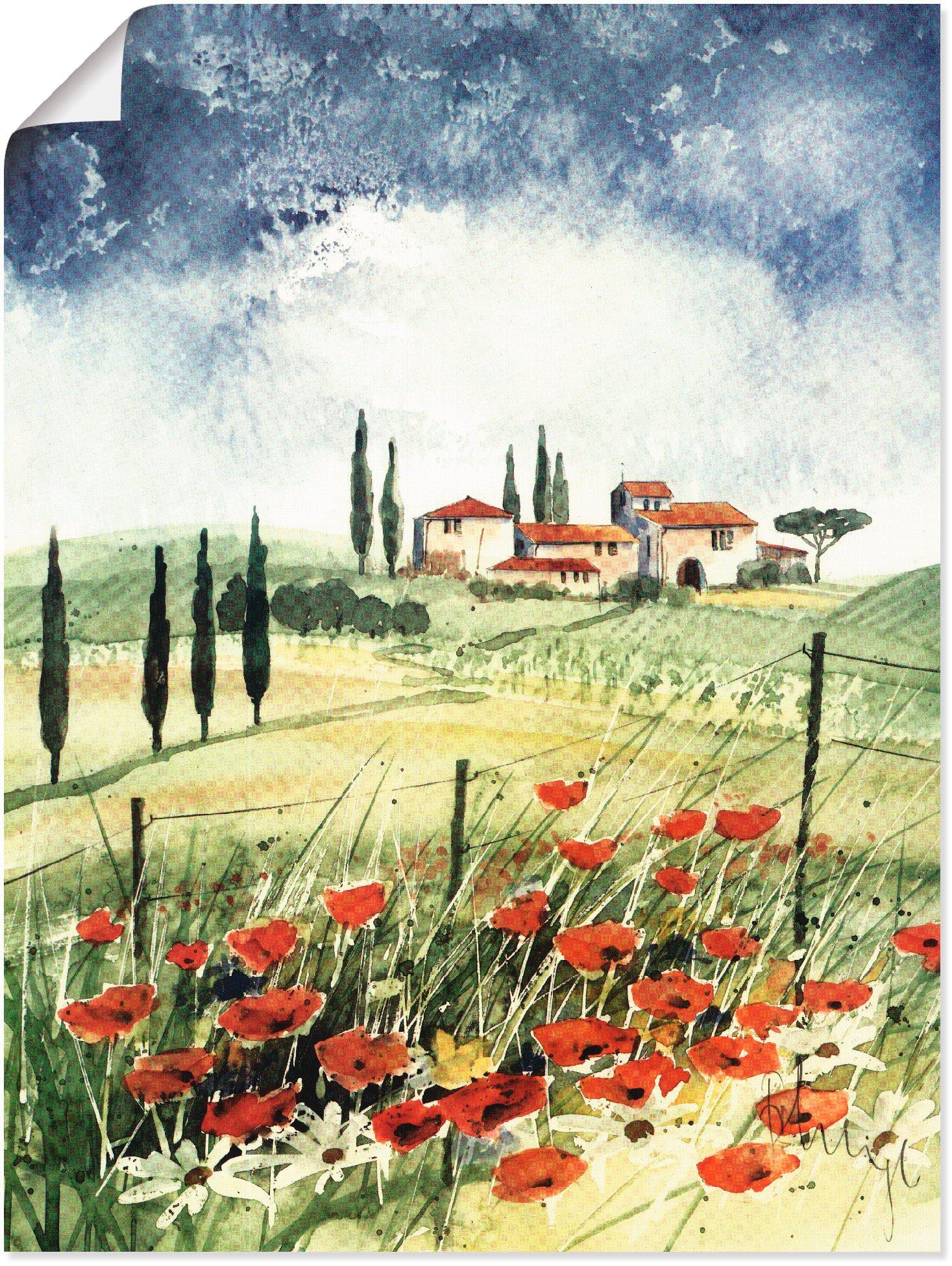 (1 Wandaufkleber Europa in als Leinwandbild, Wandbild Artland versch. Poster III, Größen St), oder Toskana