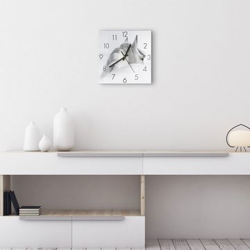 DEQORI Wanduhr 'Andalusisches Pferd' (Glas Glasuhr modern Wand Uhr Design Küchenuhr)