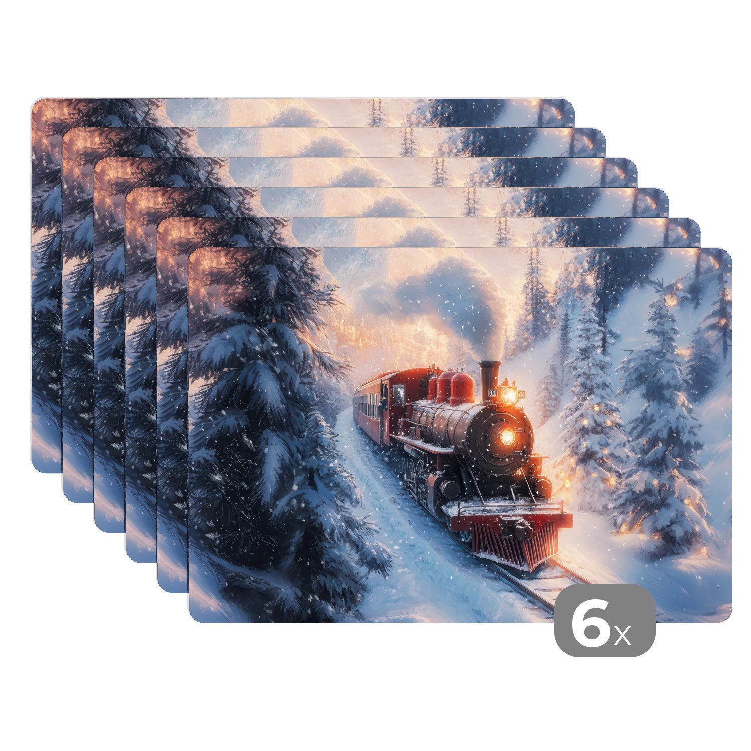 MuchoWow Platzset Weihnachtszug - Schnee - günstig online kaufen