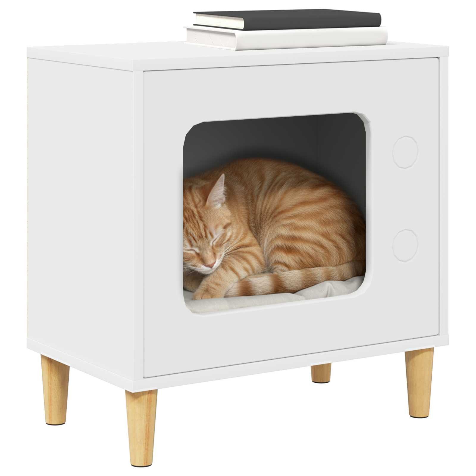 vidaXL Tierkorb 51 x 30 x 52 cm Katzenhaus Weiß 51x30x52 cm Spanplatte