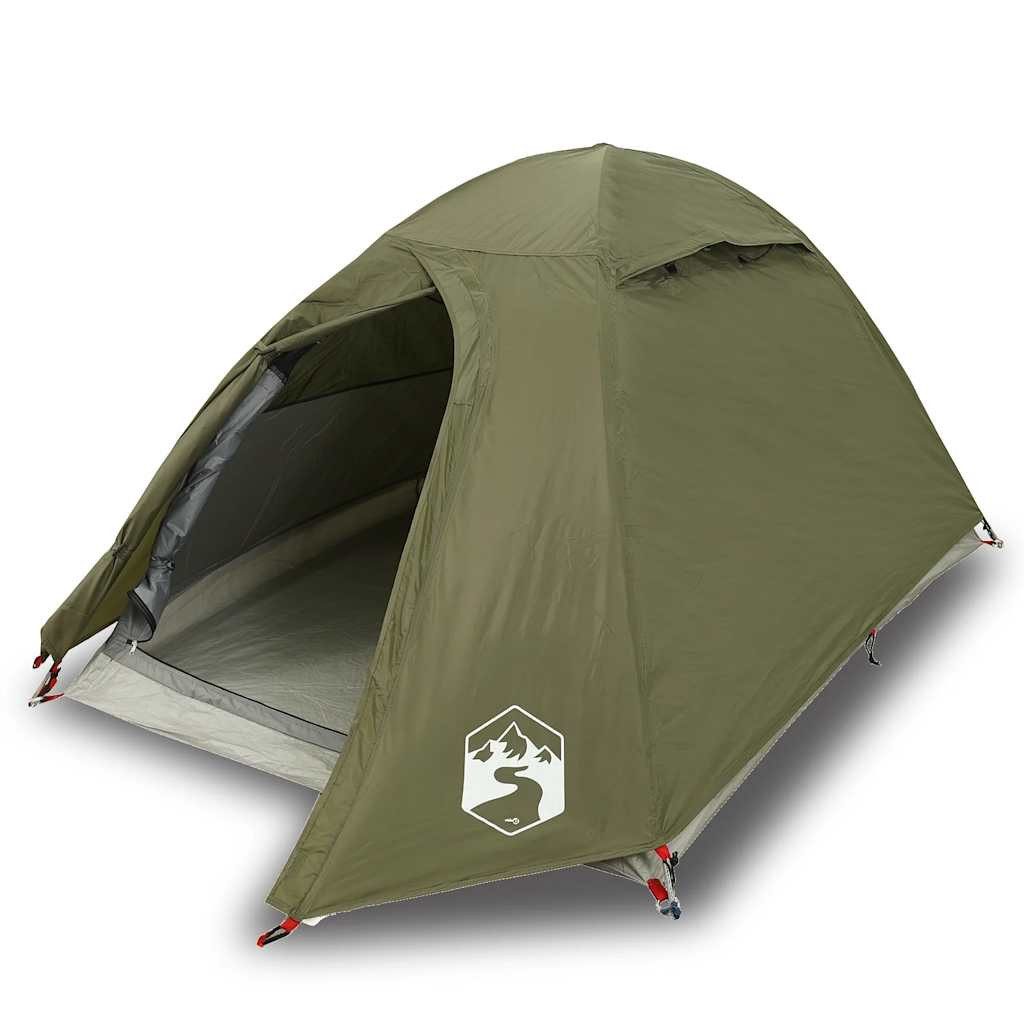 vidaXL Kuppelzelt Kuppel-Campingzelt 2 Personen Olivgrün Wasserdicht, (1 tlg)