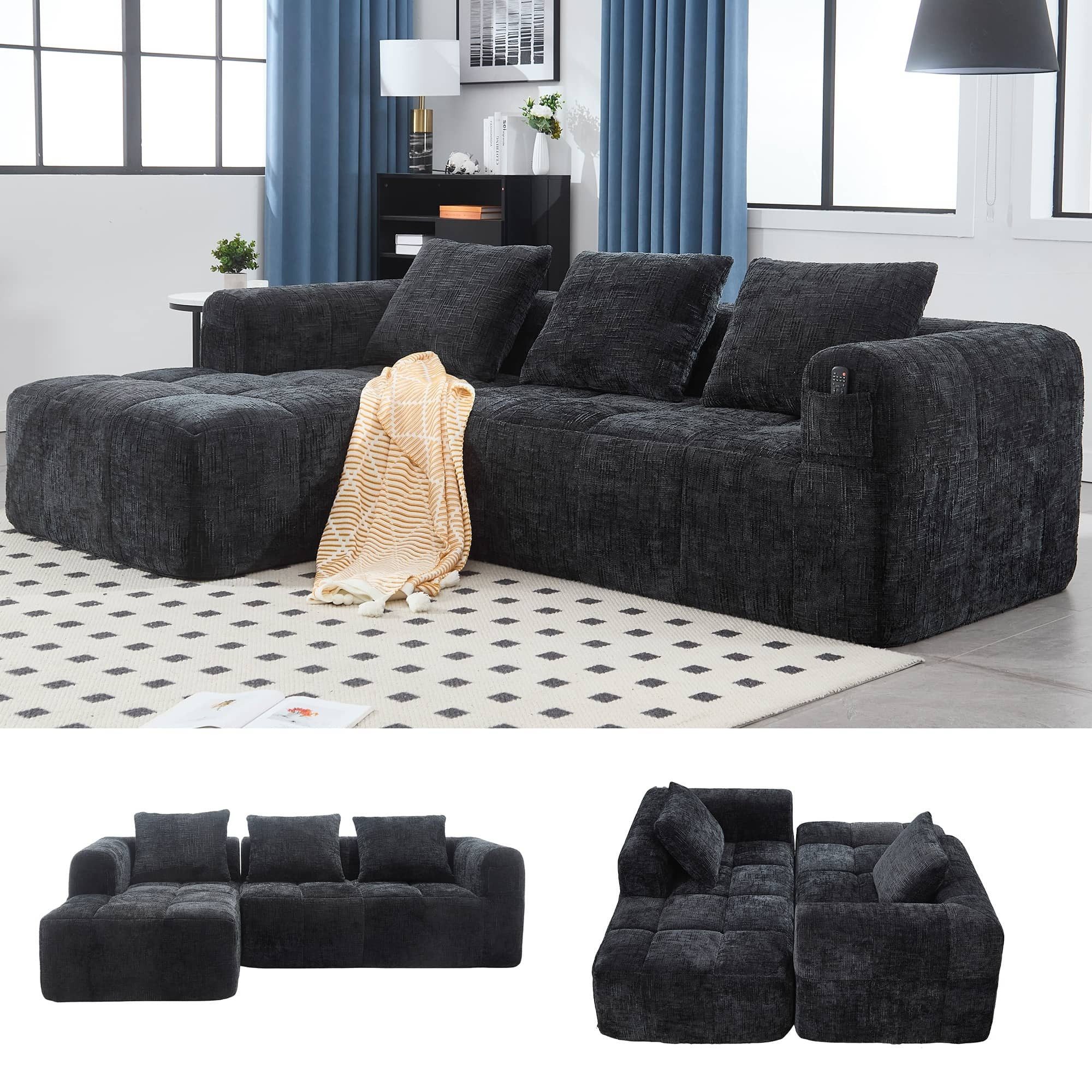 LVHOM Ecksofa Modulares Chaiselongue-Sofa-Set(Polsterliege+Doppelsofa), sep günstig online kaufen