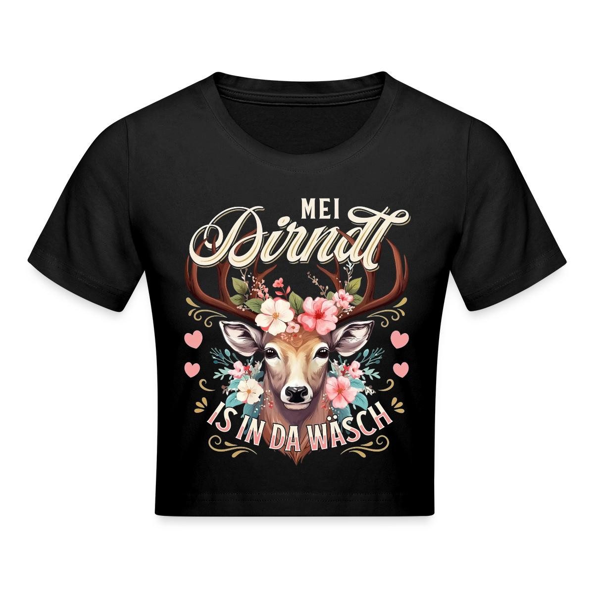Spreadshirt T-Shirt Ersatz Dirndl, Dirndl Ist In Der Wäsche Crop Top (1-tlg)