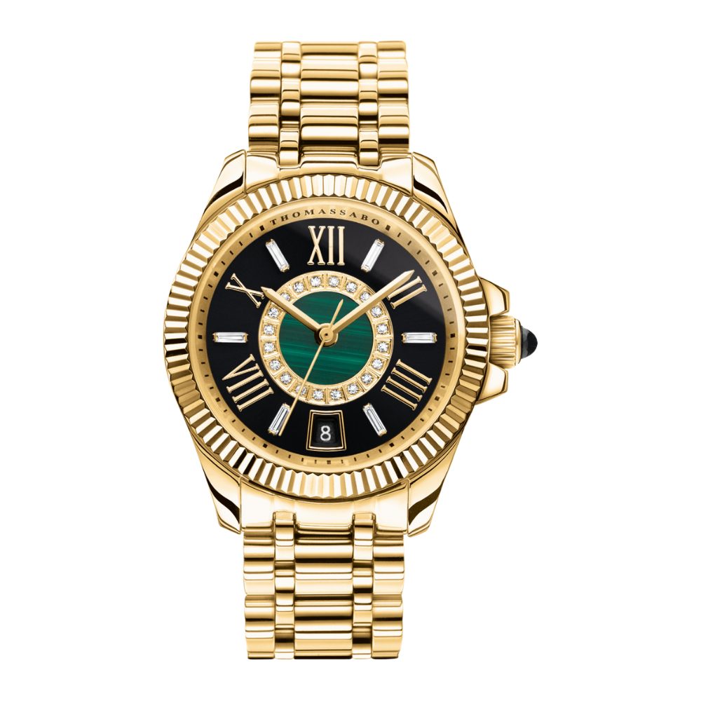 THOMAS SABO Quarzuhr WA0400-264-207, Zirkonia, Malachit, Onyx