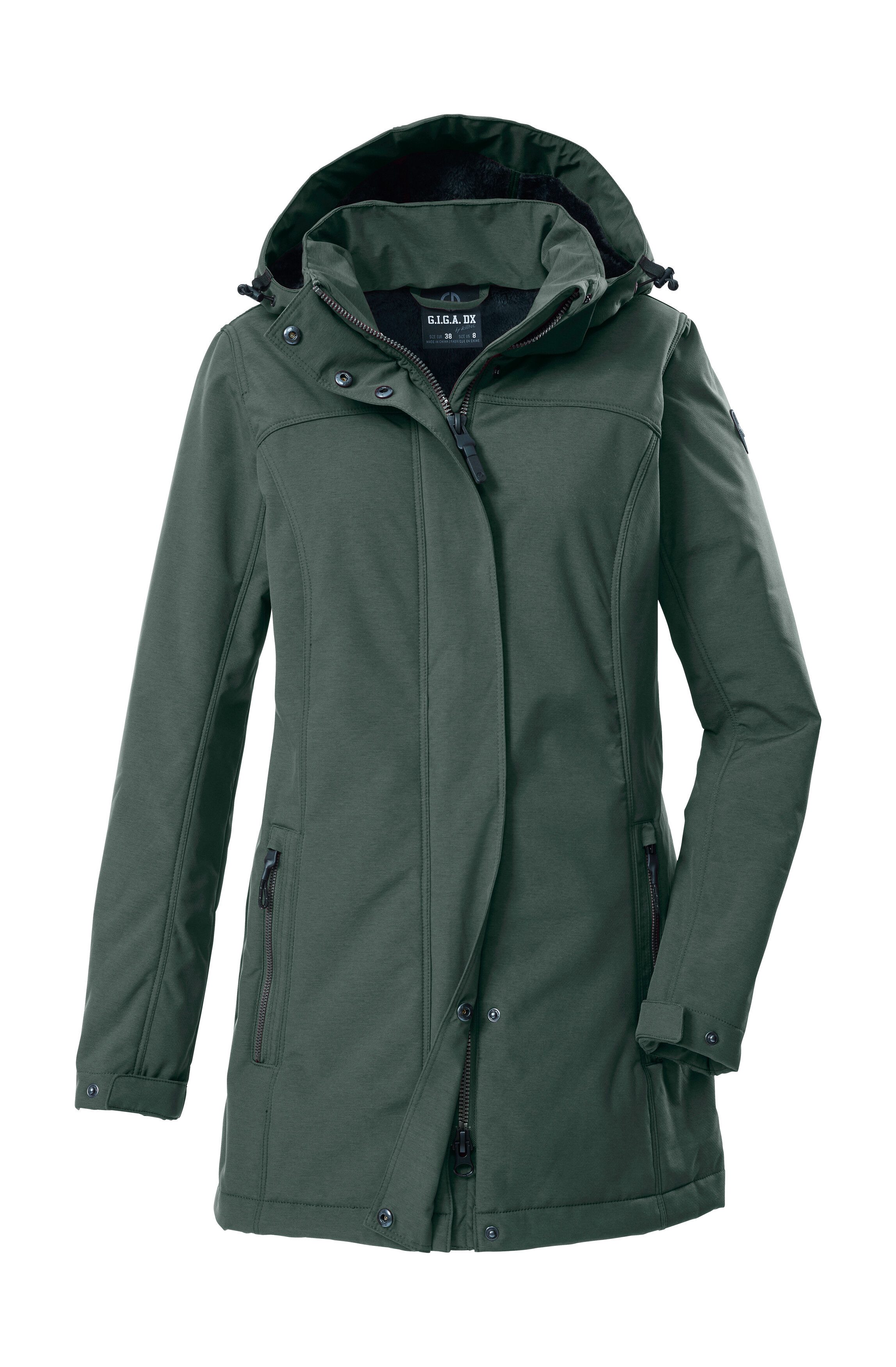 G.I.G.A. DX by killtec Softshellparka GW 36 WMN SFTSHLL PRK Softshellparka: wasserdicht, Teddyfell, 2-Wege-Reißverschluss