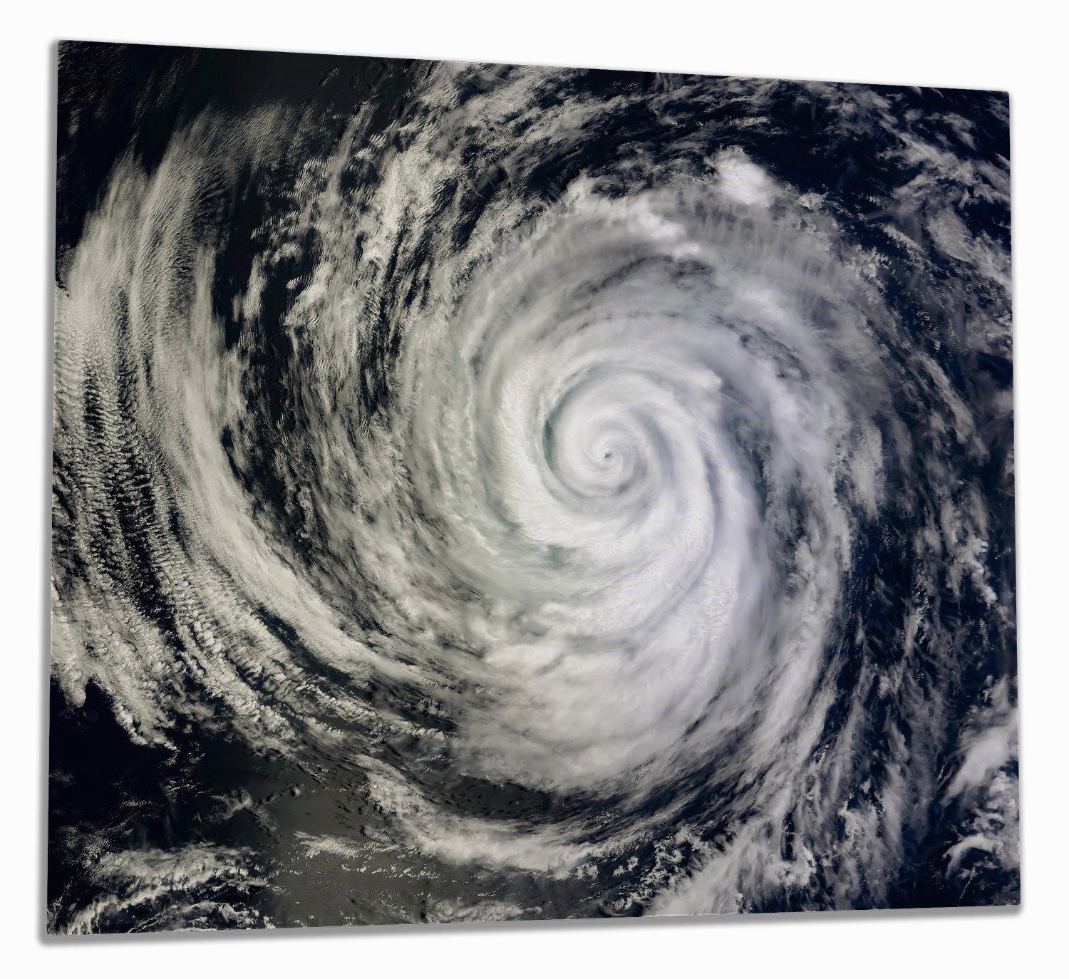Wallario Herd-Abdeckplatte Hurrikan von oben - Spiralförmiger Wirbelsturm, ESG-Sicherheitsglas, (Glasplatte, 1 tlg., inkl. 5mm Noppen), verschiedene Größen