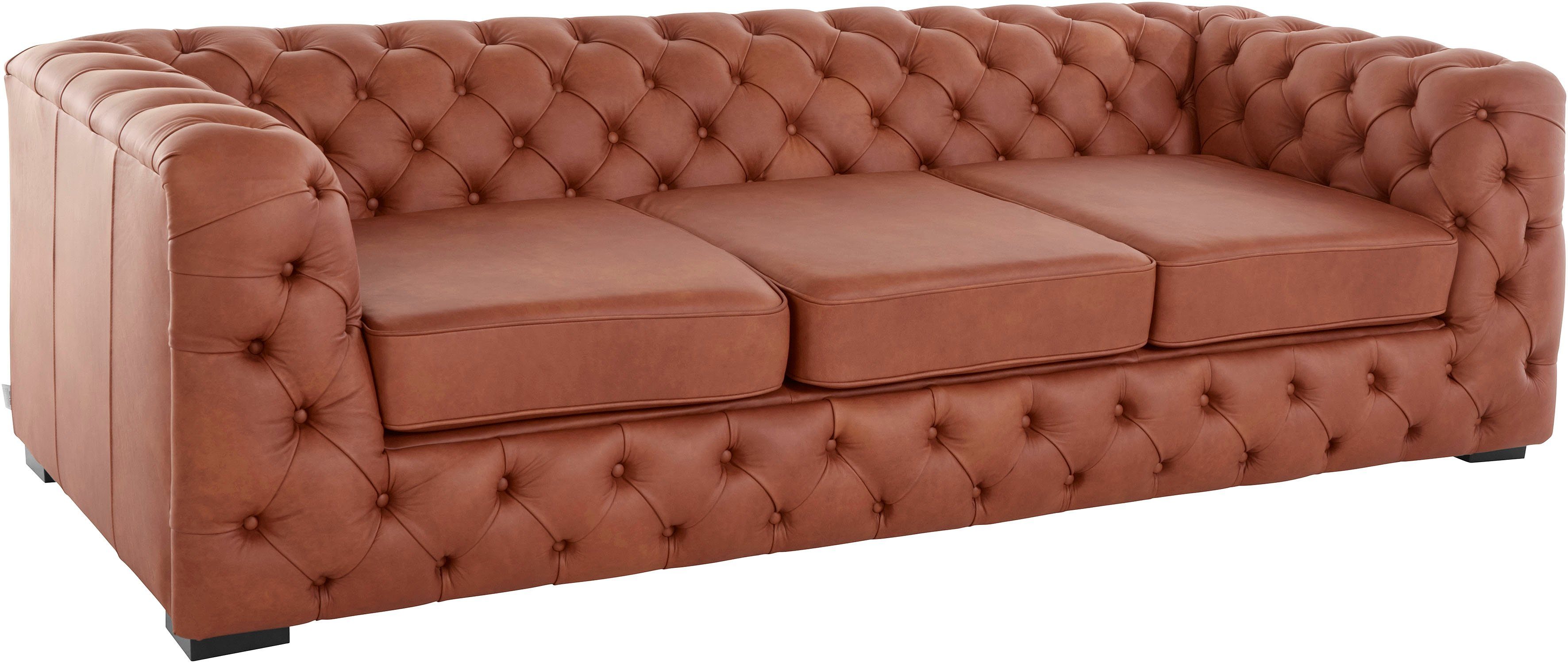 Home affaire Chesterfield-Sofa Kalina, klassische Chesterfield-Knopfheftung, sehr hochwertige Verarbeitung