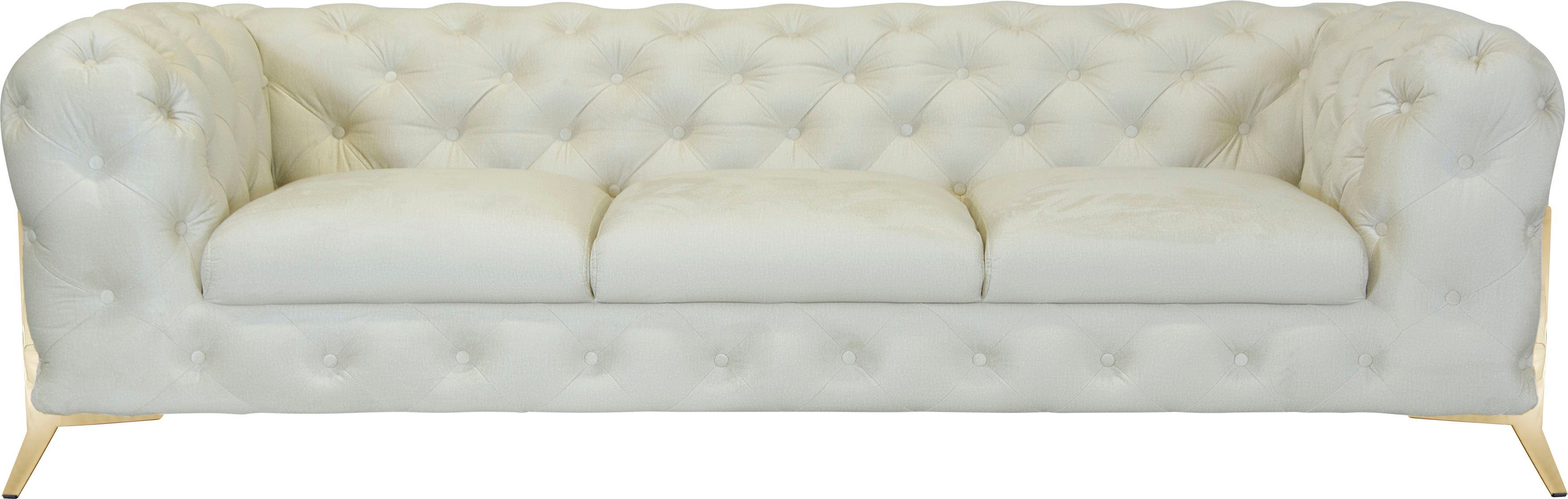 Leonique Chesterfield-Sofa Amaury, aufwändige Knopfheftung, moderne Chesterfield Optik, Fußfarbe wählbar