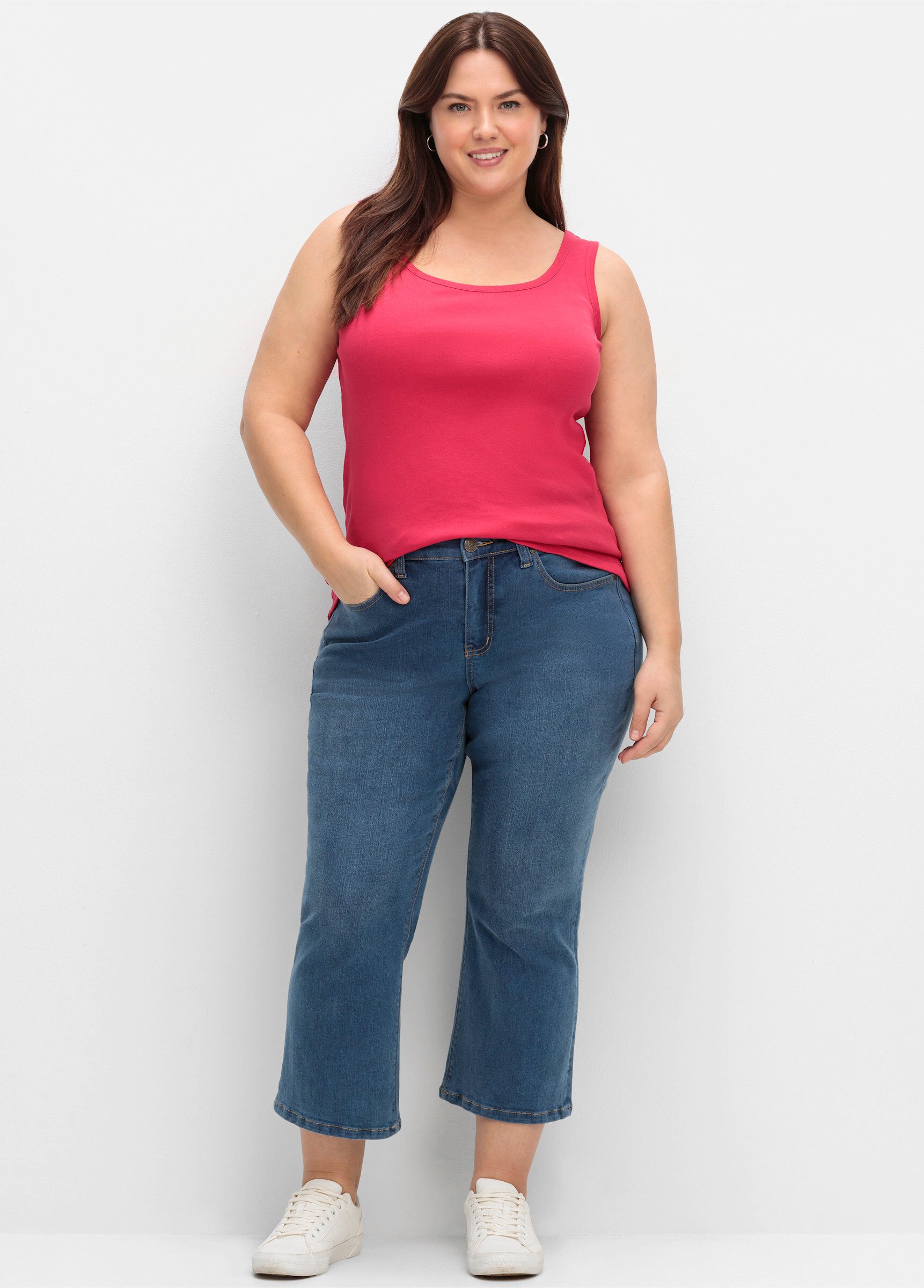 Sheego Shirttop Tanktop Ärmellos günstig online kaufen