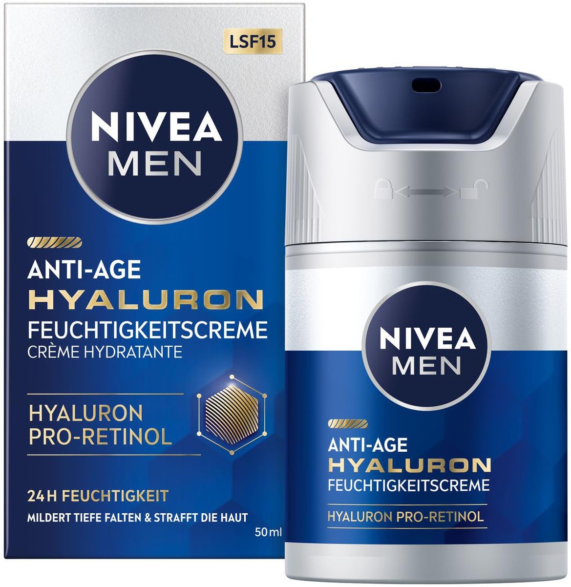 Nivea Men Anti-Aging-Creme ANTI-AGE HYALURON Feuchtigkeitspflege