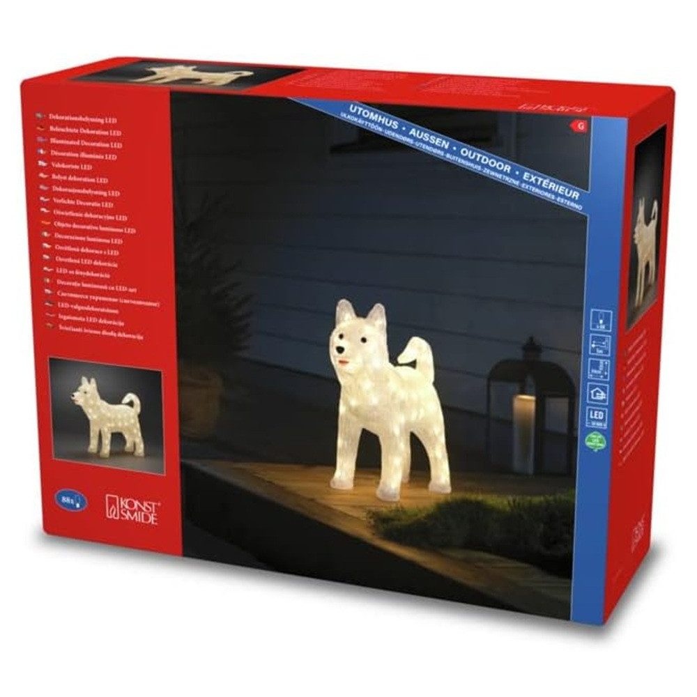 KONSTSMIDE LED-Dekofigur 6244-103 LED Acryl Husky 88er warmweiß 24V 54x43x17cm IP44