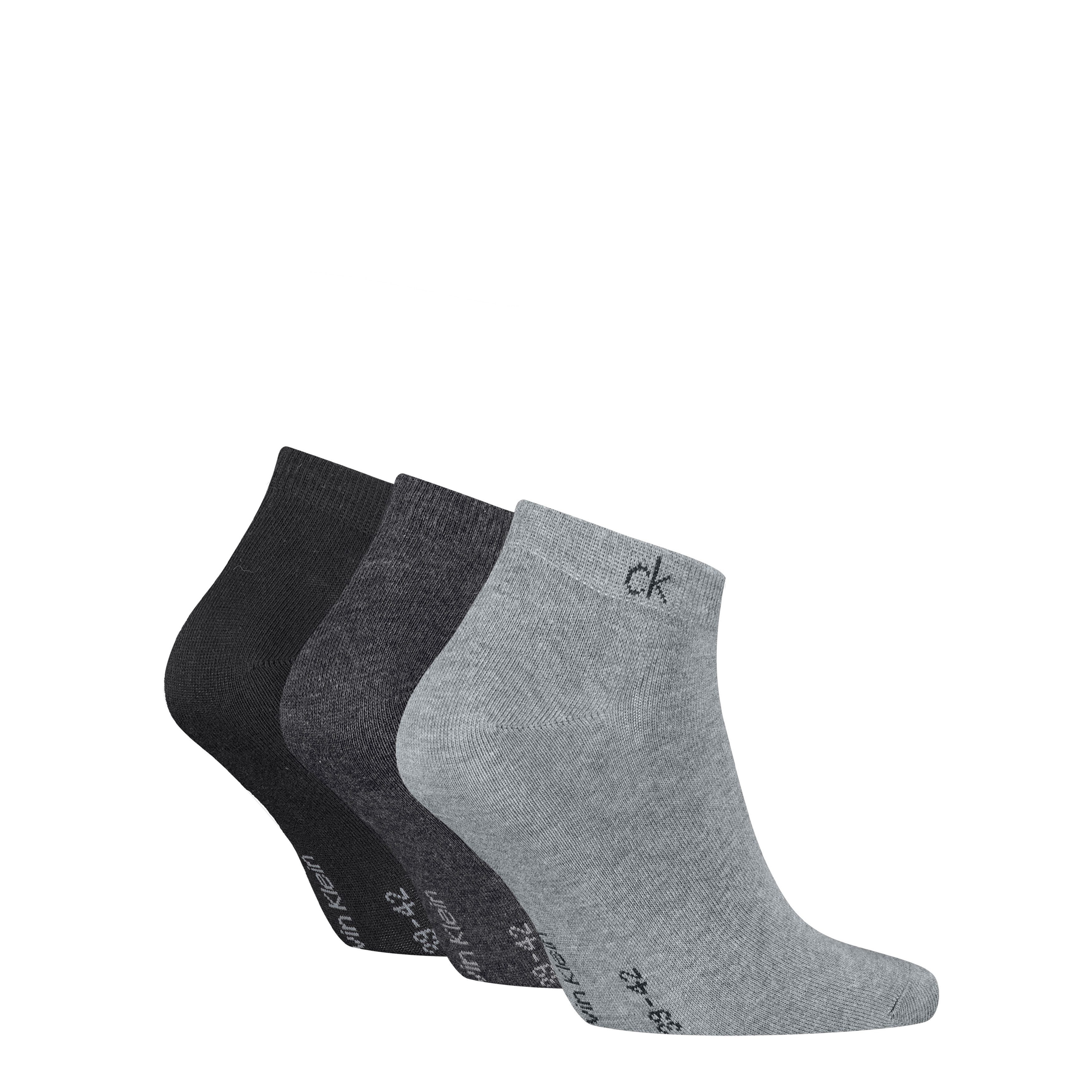 Calvin Klein Sneakersocken CK MEN SNEAKER 3P (3 Paar) mit kleinem Rippenbündchen, Cotton-Mix, elastisch