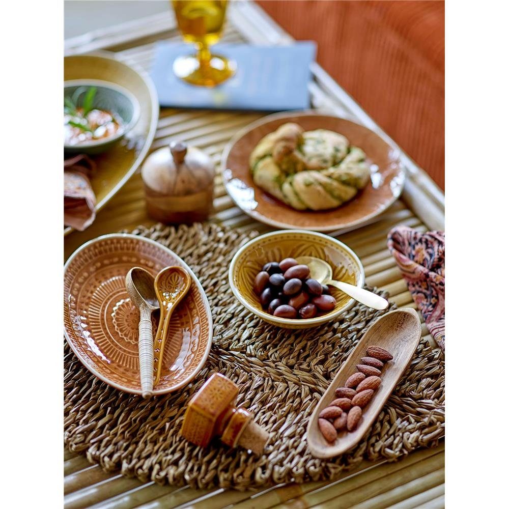Bloomingville Dessertschale Rani Keramik Set Schüsseln Dessertschalen 3er Green dänisches kleine 150ml Design Stoneware, Plate Schale