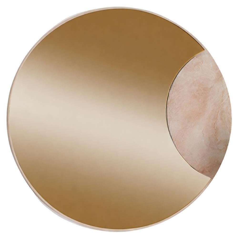 Xlmoebel Dekospiegel Runder Wandspiegel mit goldenen Akzenten und minimalistischer For, Made in Europa