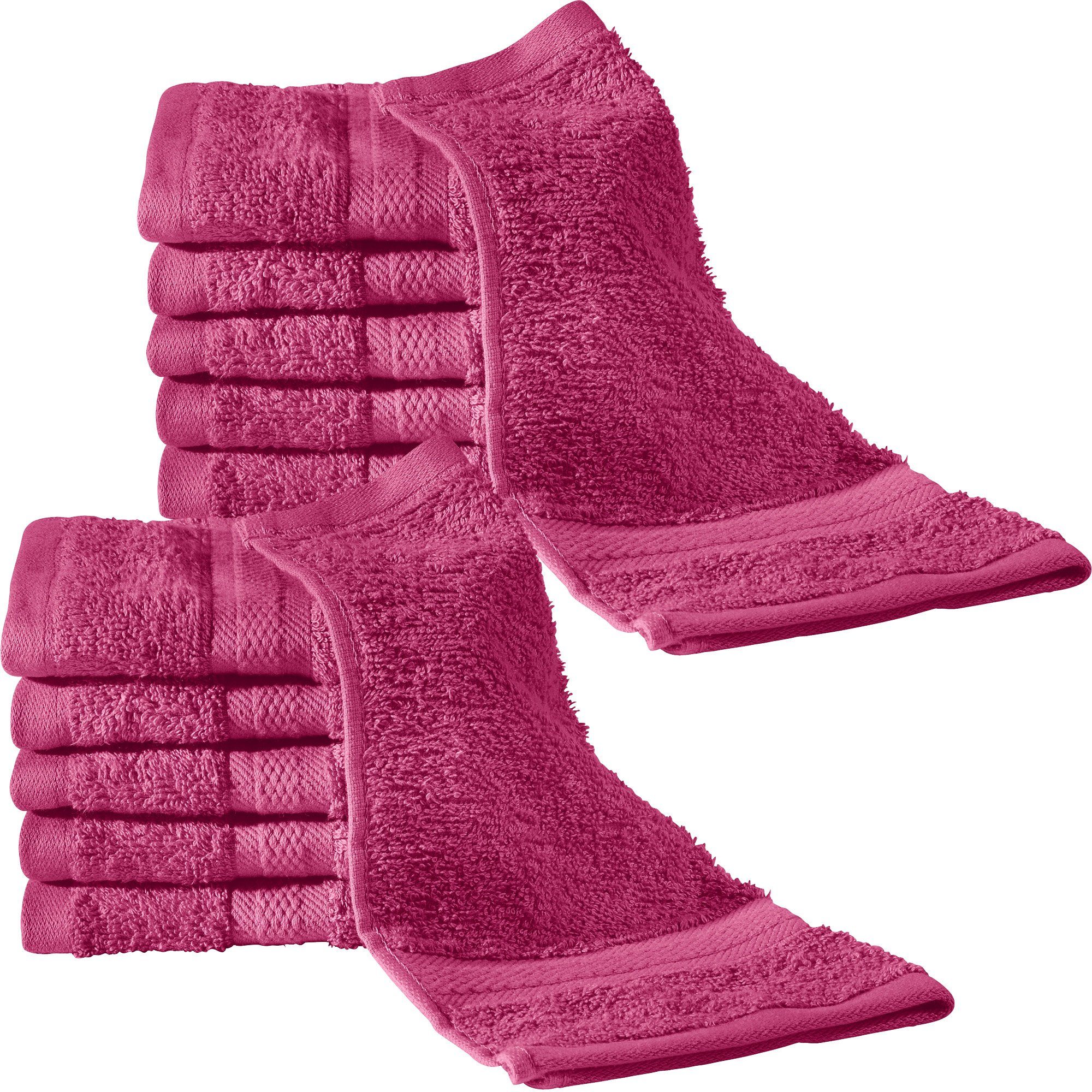 fuchsia Walk-Frottier Seiftuch 12er-Pack (12-tlg), Seiftuch REDBEST Uni "Chicago"