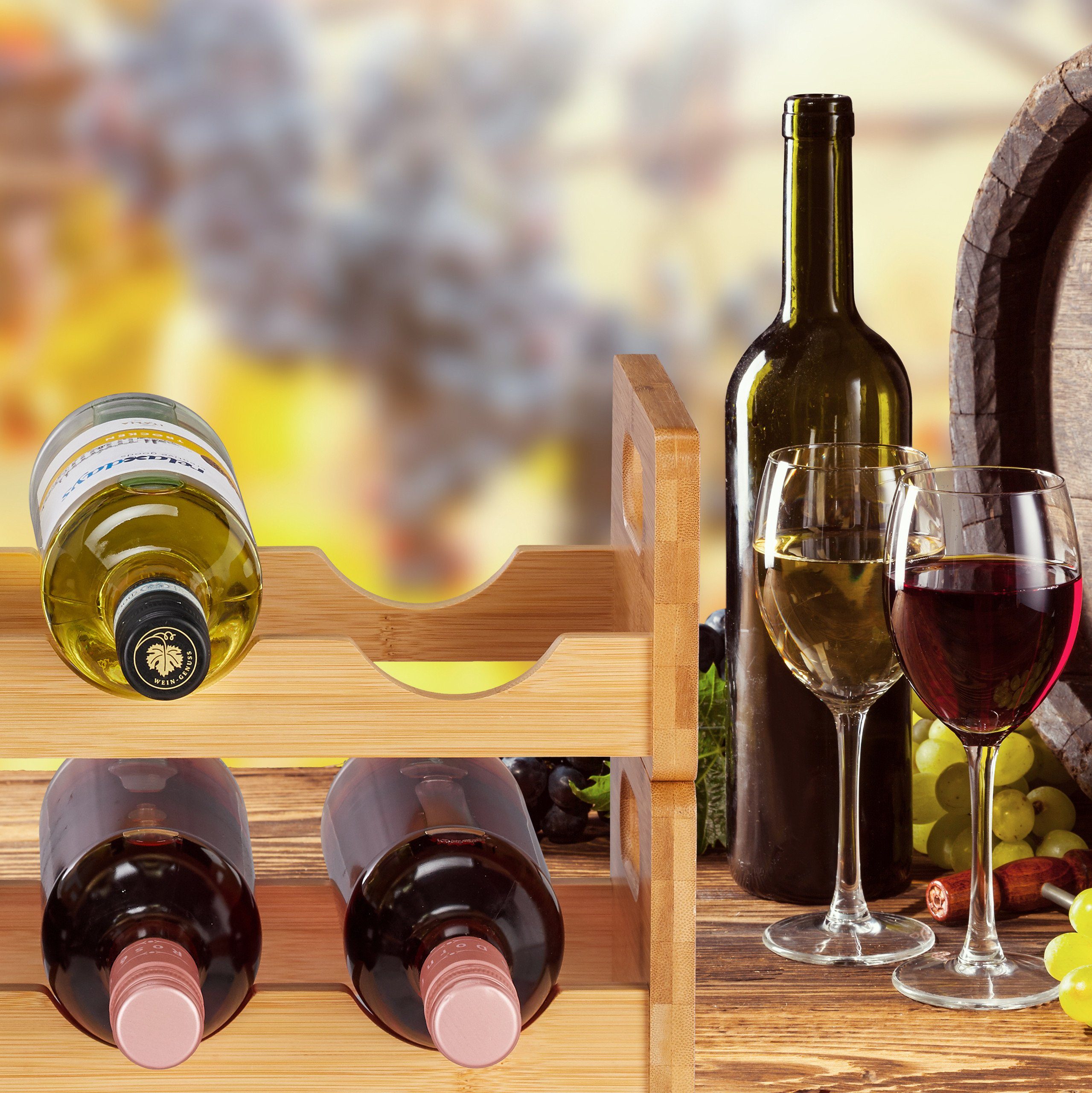 relaxdays Weinregal 3 x Weinregal für je 8 Flaschen, 3-tlg.