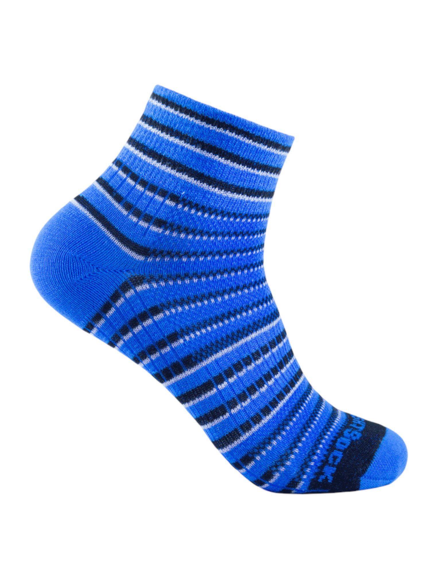 Wrightsock Sportsocken Quarter Coolmesh II (dünn, atmungsaktiv, bequem) blau/schwarz/weiss