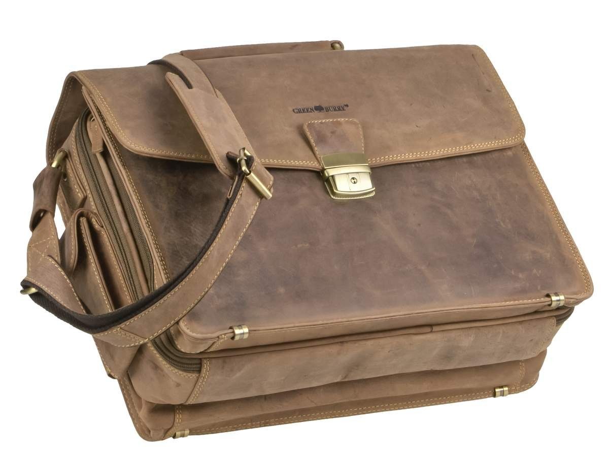 Greenburry Aktentasche Vintage, Businesstasche, Notebooktasche, für Herren, rustikal