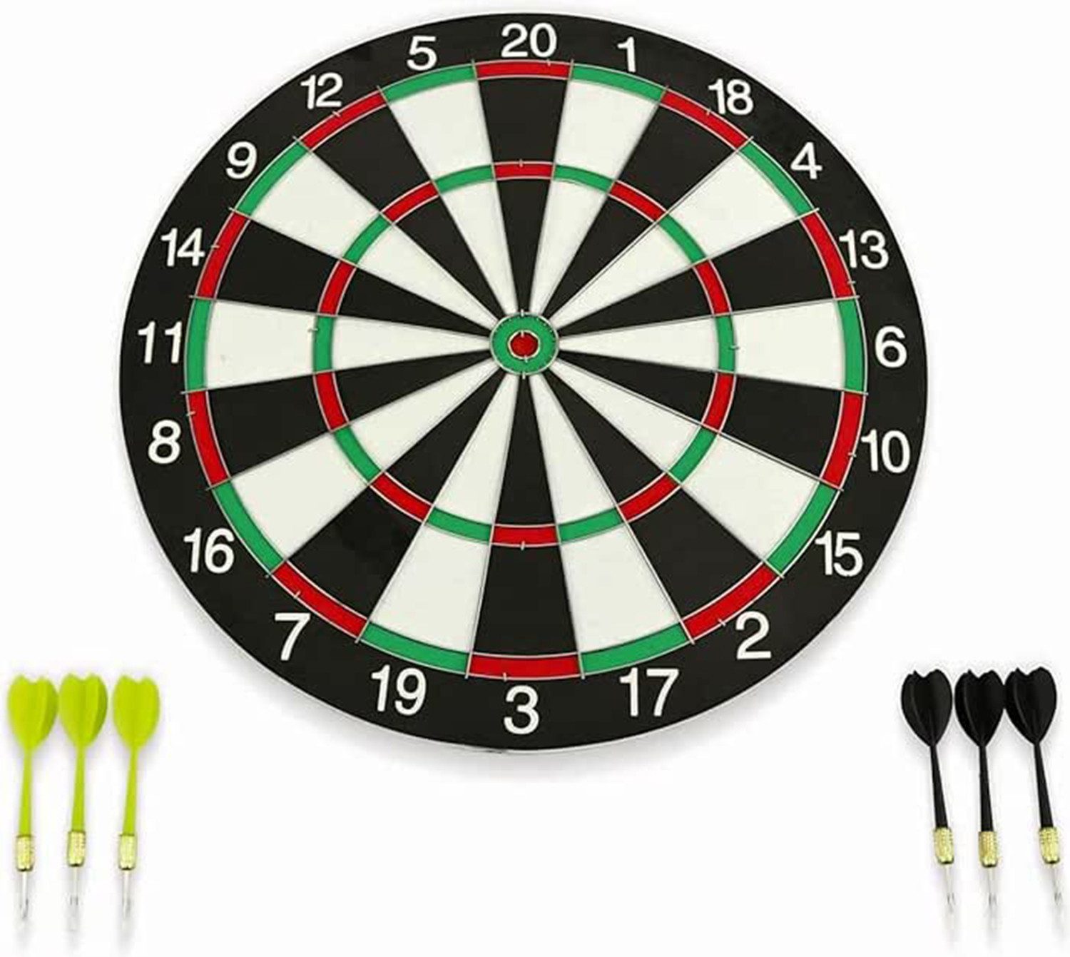Dartscheibe Made2Trade Dartboard Set mit 6 Pfeilen und Wandbefestigung