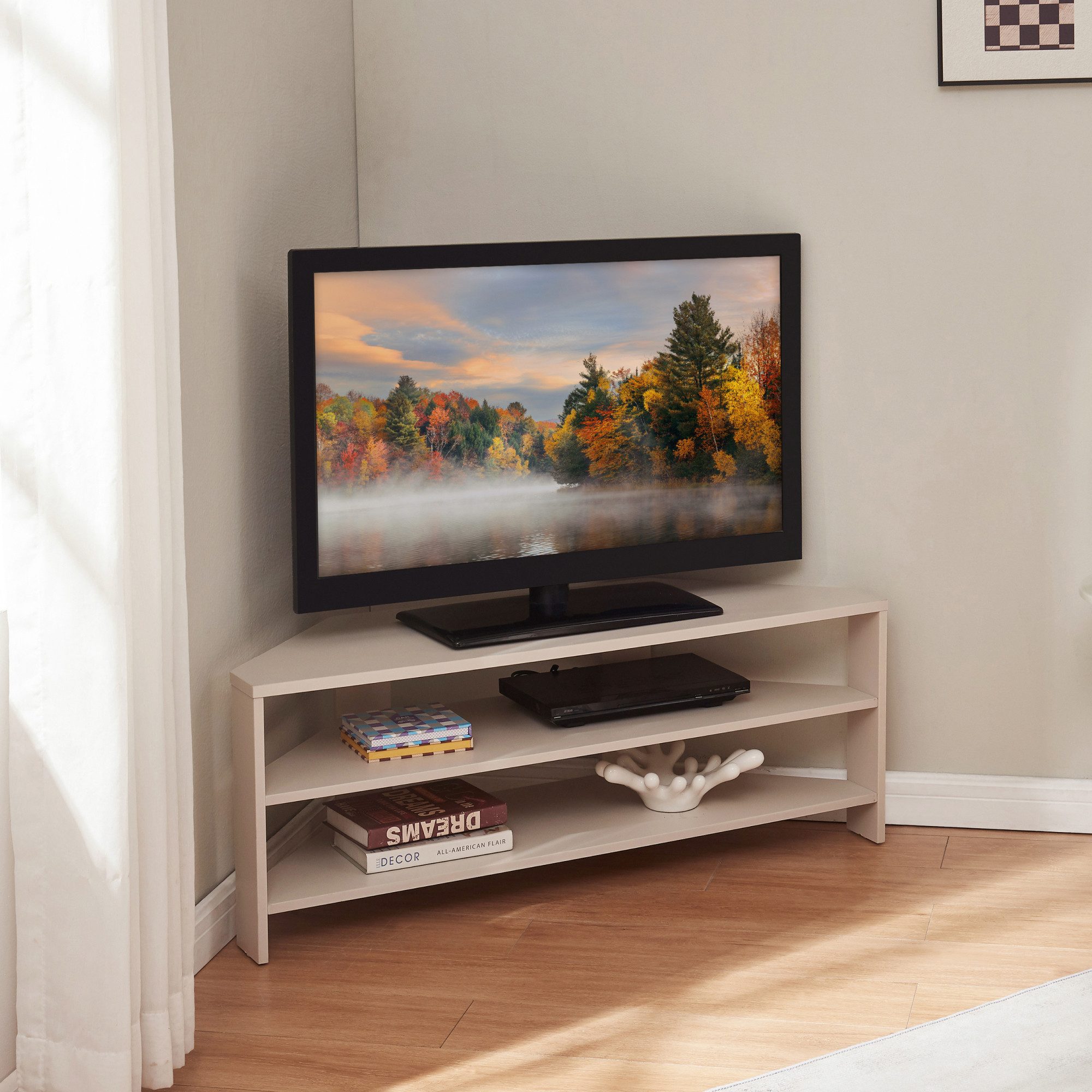 en.casa TV-Regal, »Berg« abgeschrägt 110 x 36 x 42 cm Beige