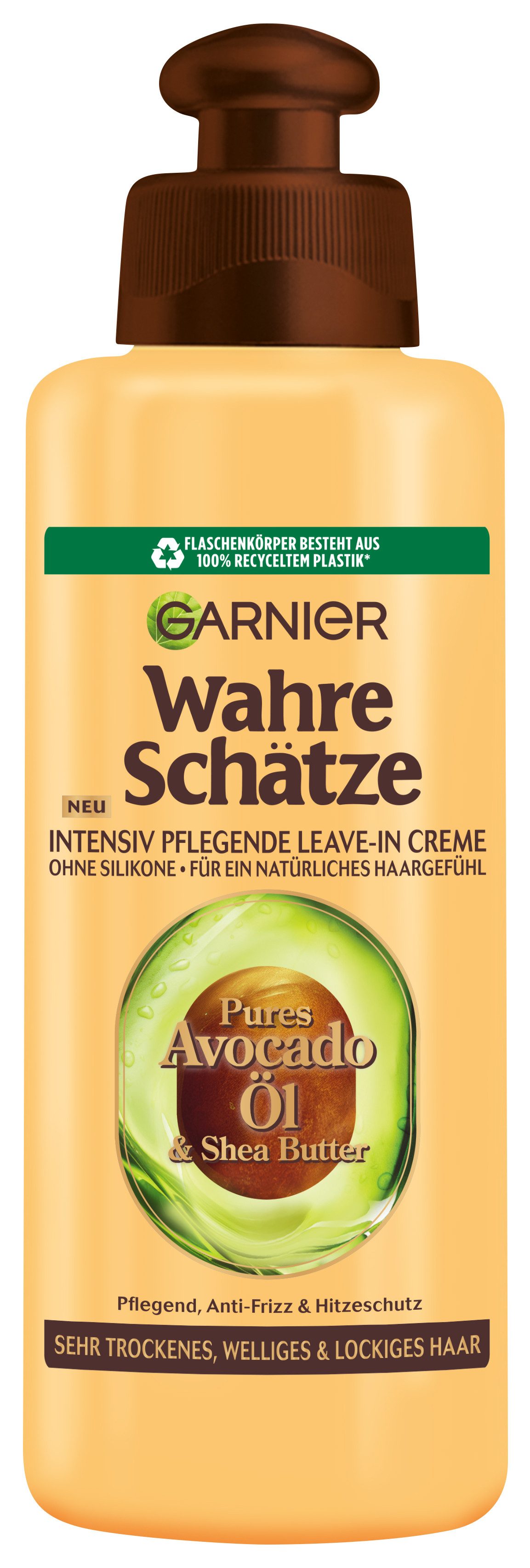 GARNIER Haarkur Garnier Wahre Schätze Intensiv Pflegende Leave-In Creme Avocado-Öl, Packung, 6-tlg., Intensive Pflege für sehr trockenes, welliges und lockiges Haar.