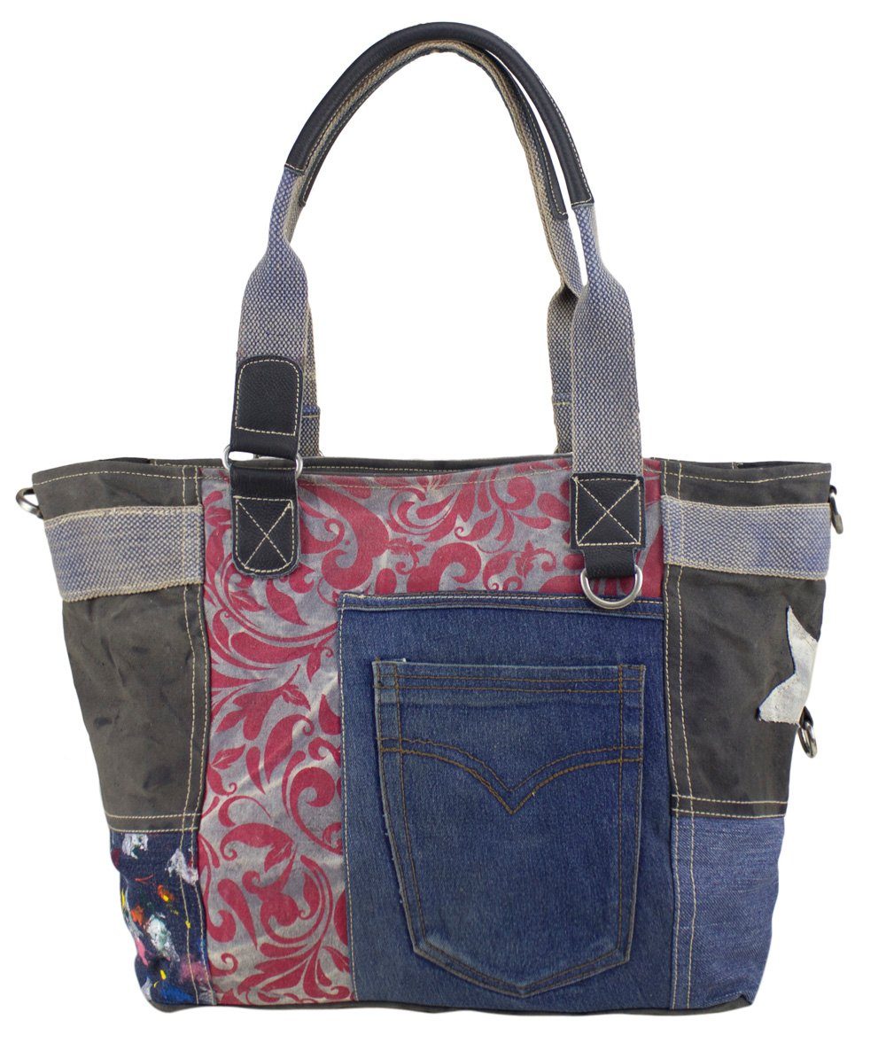 Sunsa Handtasche Recycelte Jeans XXL Aus Tasche 52224, Tote Jeans recycelten Handtasche. Schultertasche. Damen