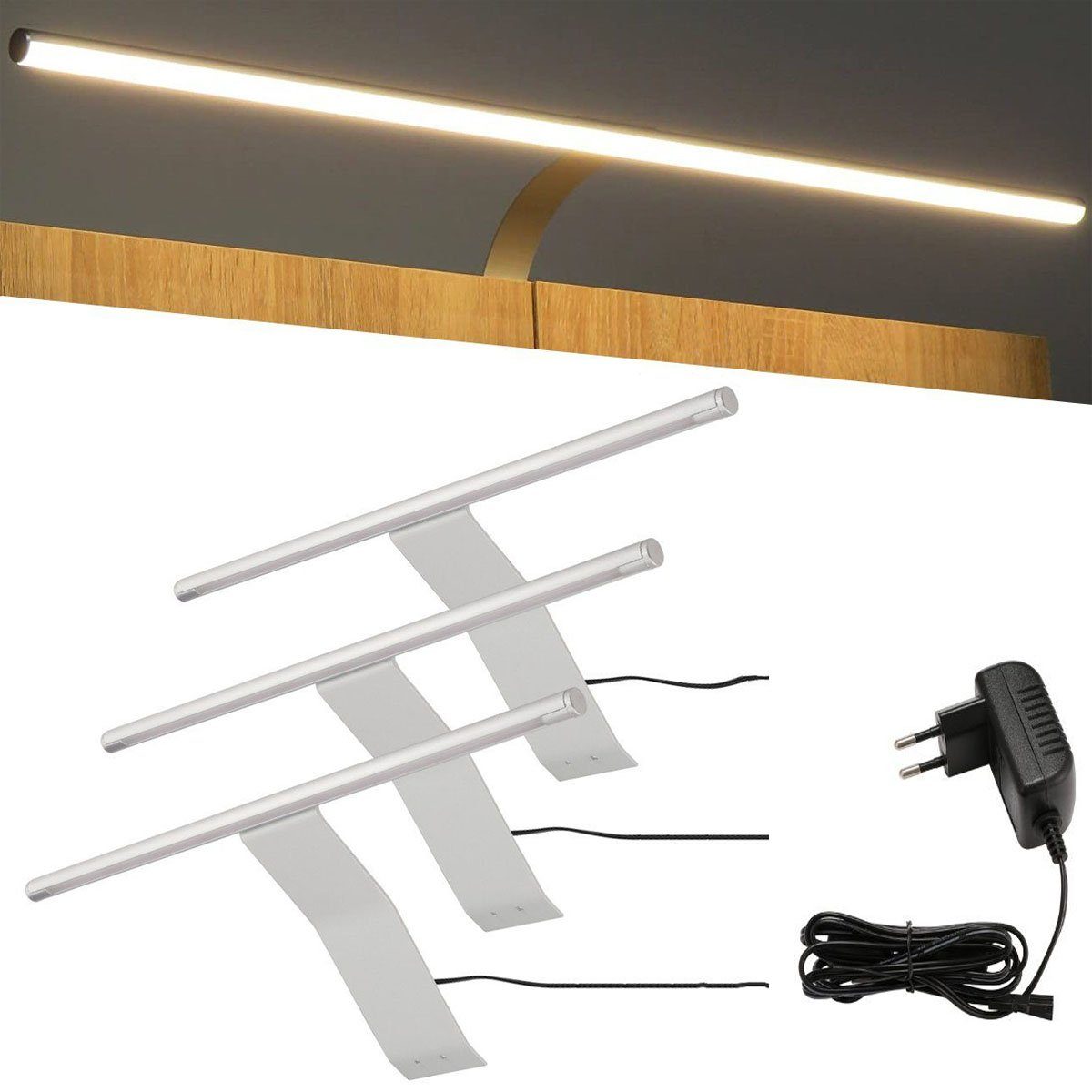 x Stecker, Aufbauleuchte und x Schalter 30mm, Schrankleuchte 3.5 140 Lumen, fest Schrankleuchte Schrankleuchte Set, mit Warmweiß, integriert, Kleiderschrankleuchten LED LED 230 325 oyajia 3er Set Watt, LED