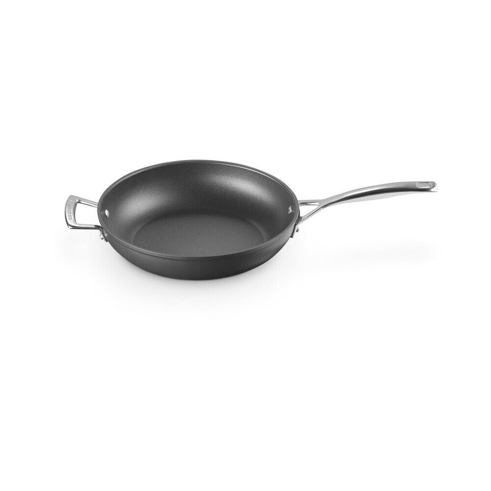 LE CREUSET Bratpfanne Pfanne hoch 28 cm schwarz, Aluminium, schwarz, nicht spülmaschinengeeignet, Antihaft