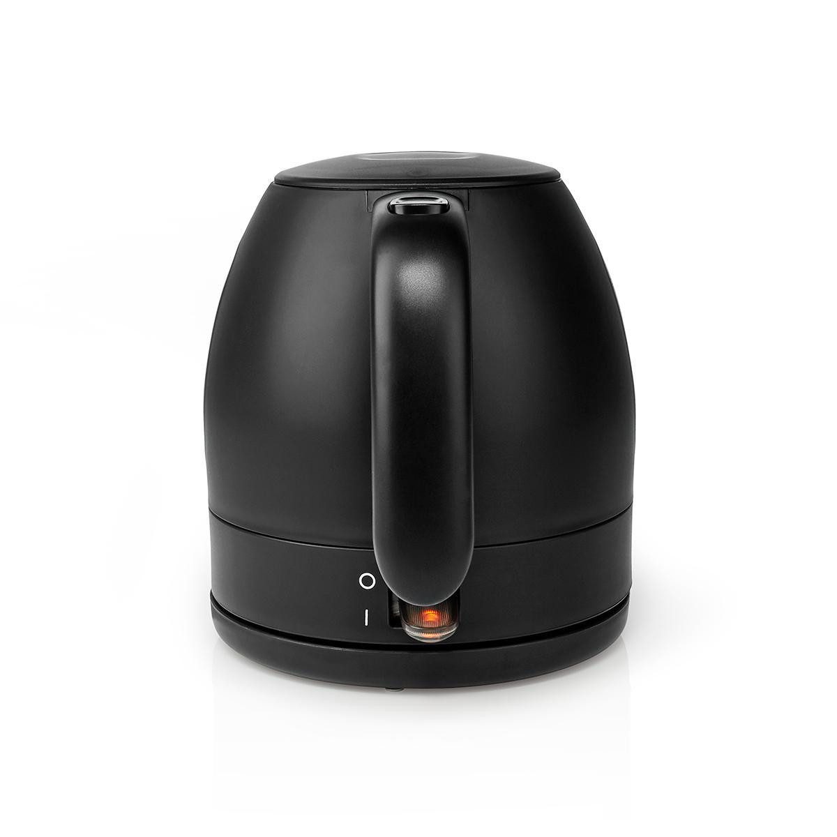 Nedis Wasserkocher KAWK300EBK, 2.7 l, 2200 W, Verdecktes Heizelement, 360° drehbar, einfache Reinigung und Nutzung
