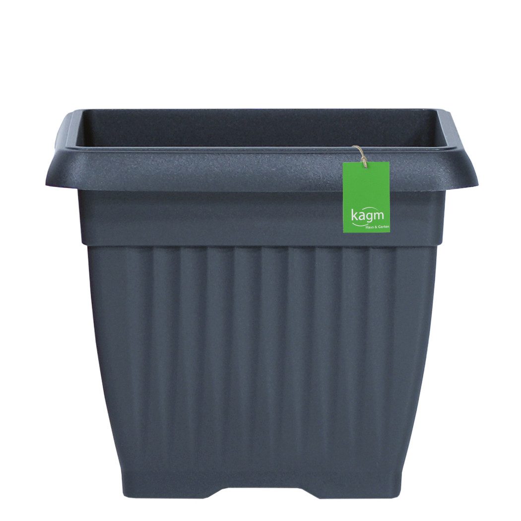 KAGM Pflanzkübel Blumenkübel aus Kunststoff quadratisch in Anthrazit günstig online kaufen