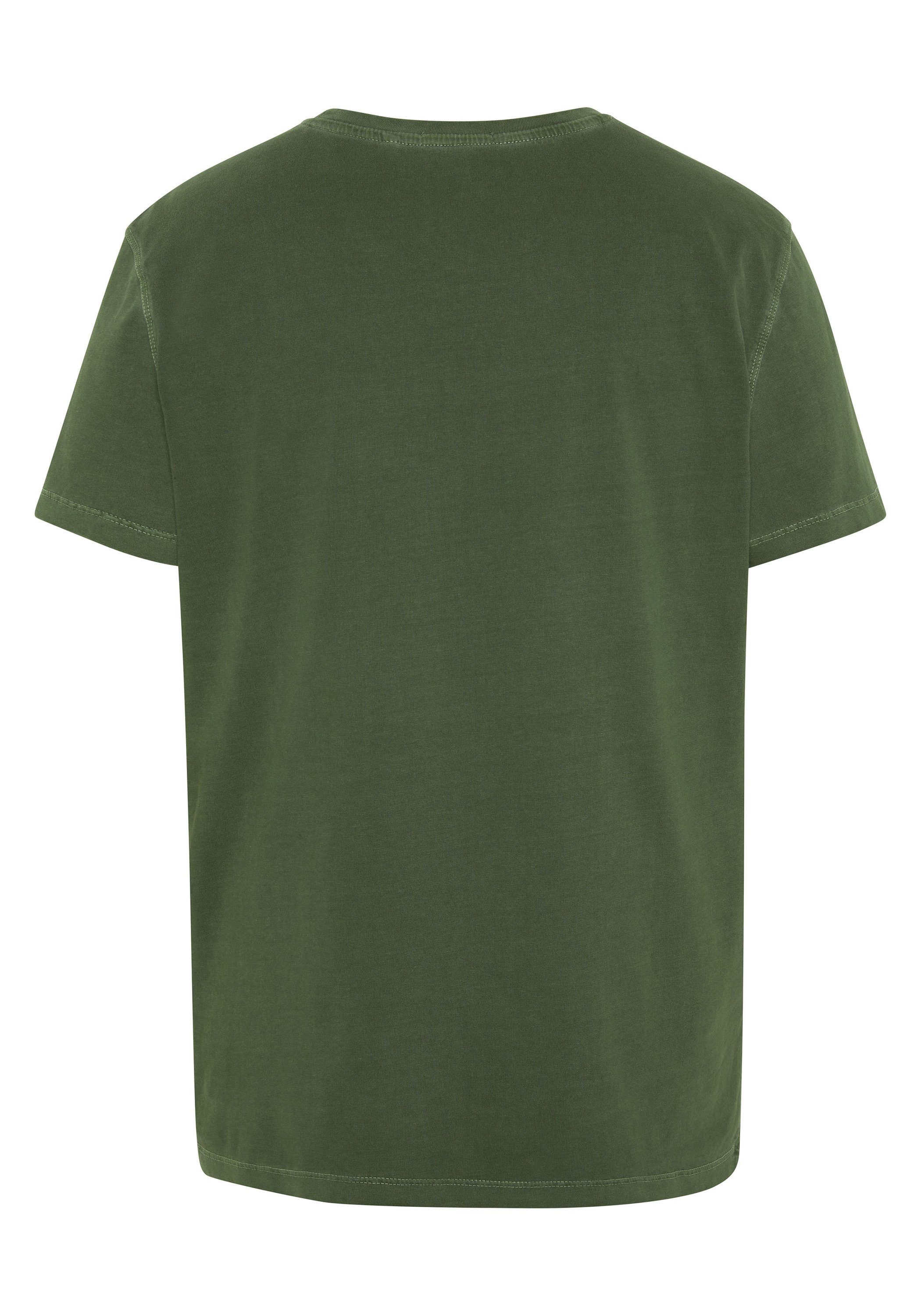 T-Shirt Kombu Green 1 aus Print-Shirt Baumwolle 19-0417 Chiemsee