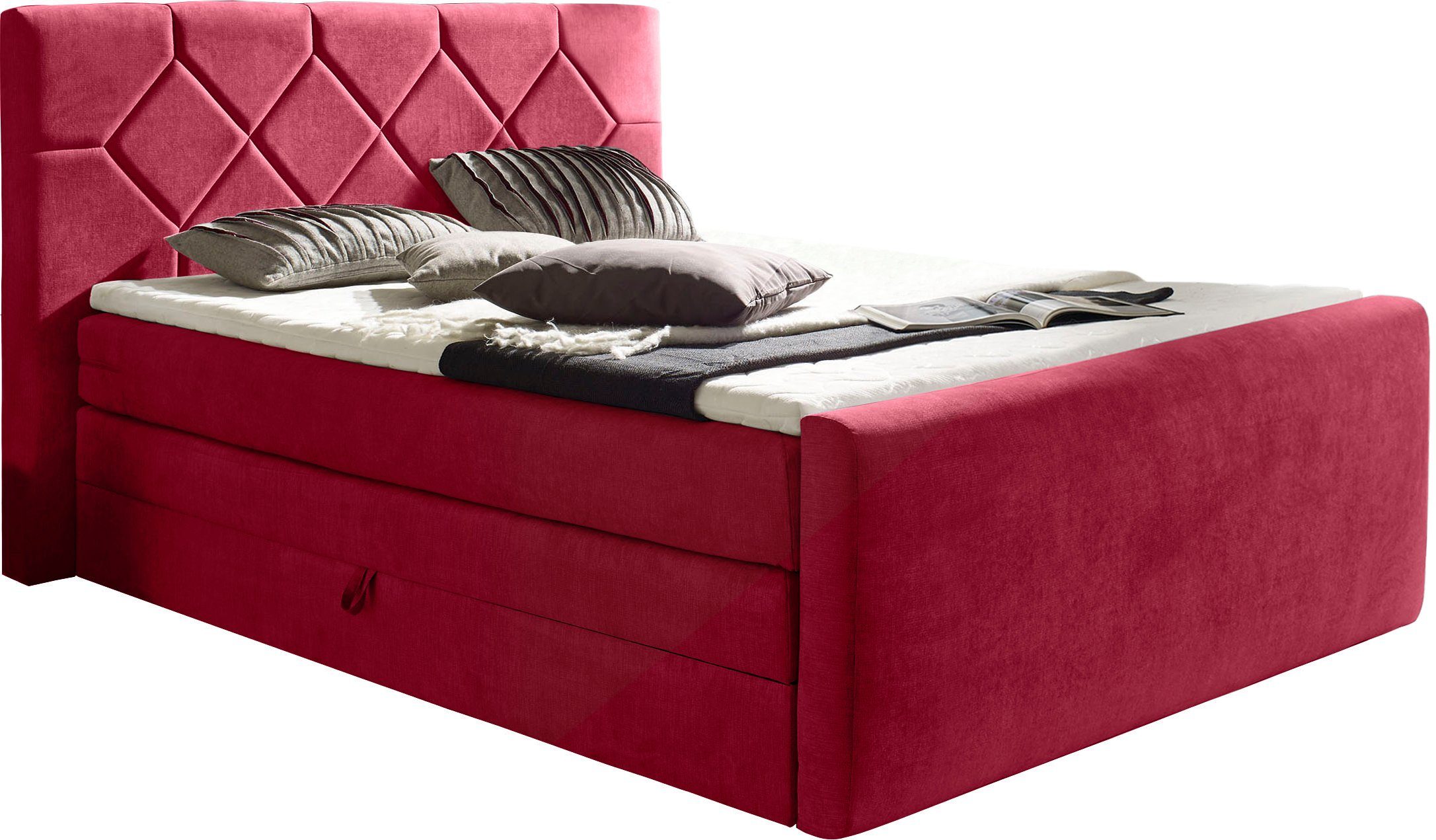 Home affaire Boxspringbett Atlanta, inklusive Topper und Bettkasten