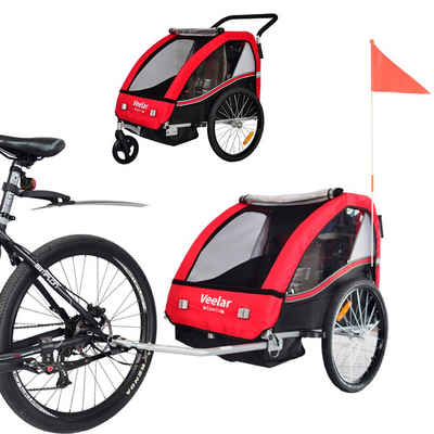 TIGGO Fahrradkinderanhänger »Veelar® Sports 2 in 1 Kinderanhänger Fahrradanhänger Anhänger mit Jogger Set«