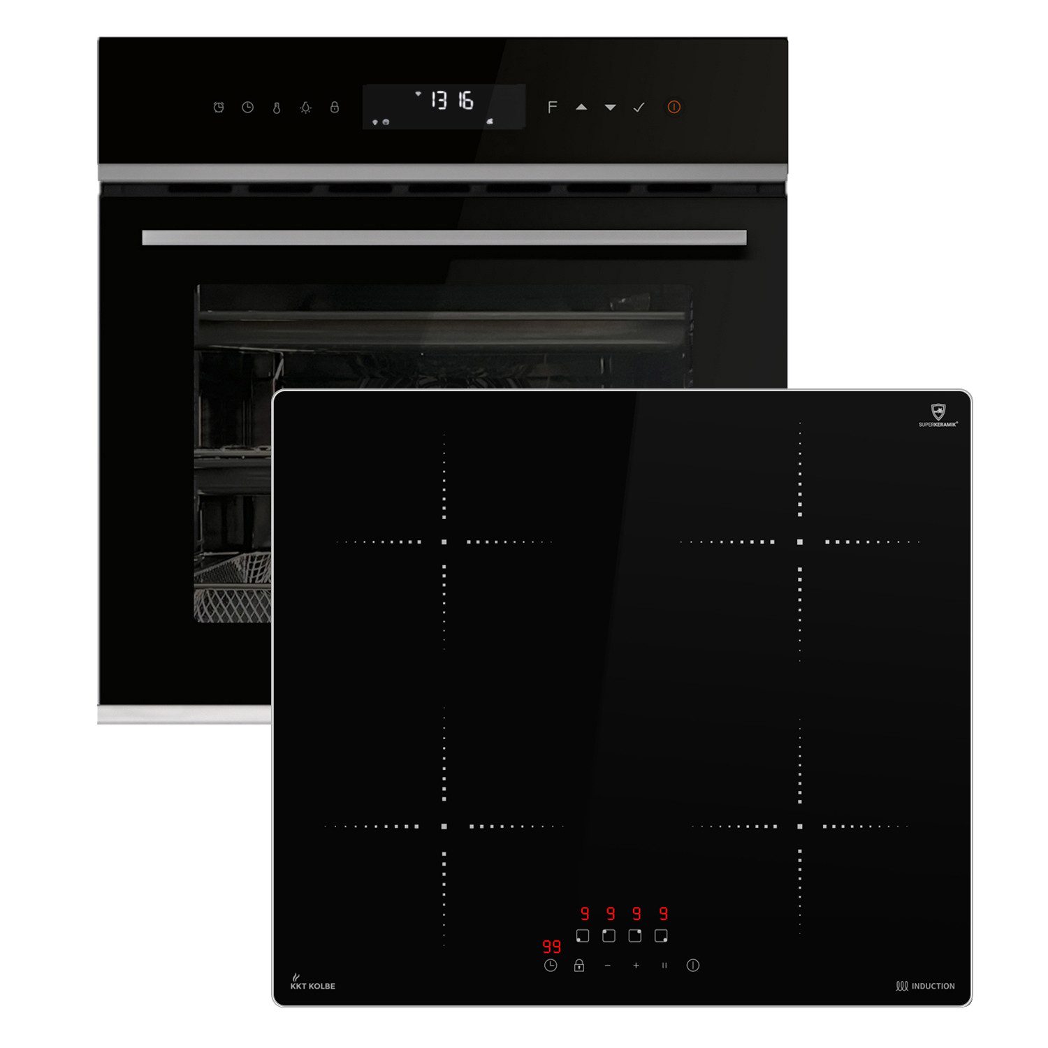 KKT KOLBE Backofen-Set KKT KOLBE Backofen und Induktionskochfeld SET8319PHCIH859ED, mit Einschubschienen, Pyrolyse-Selbstreinigung, WiFi / Herdset / Einbaubackofen / Kochmulde