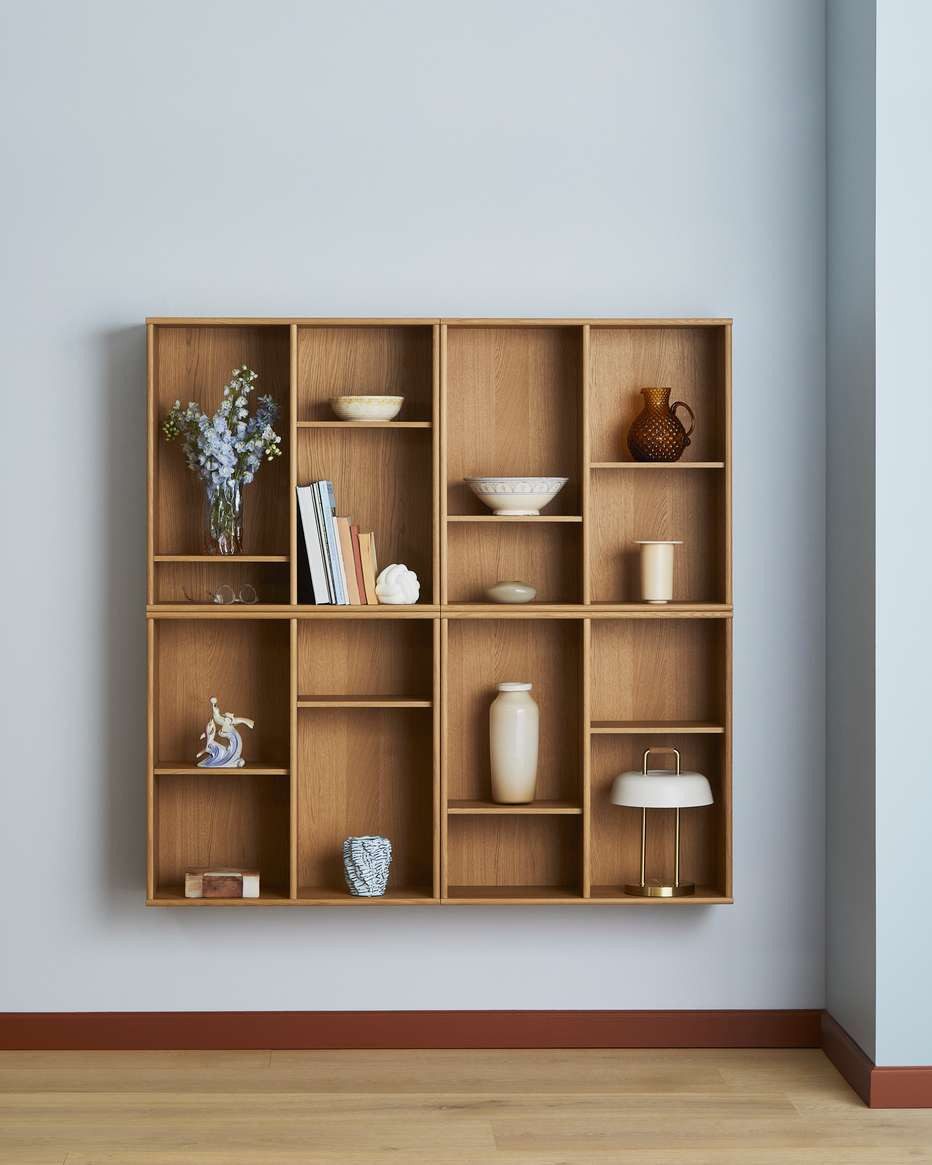 Hammel Furniture Sideboard Mistral, Hochwertig Hängeregal, Bücherregal, Wandregal, 4 Stück., Verstellbar Einlegeböden, T:27 cm, anpassungsbar Designmöbel