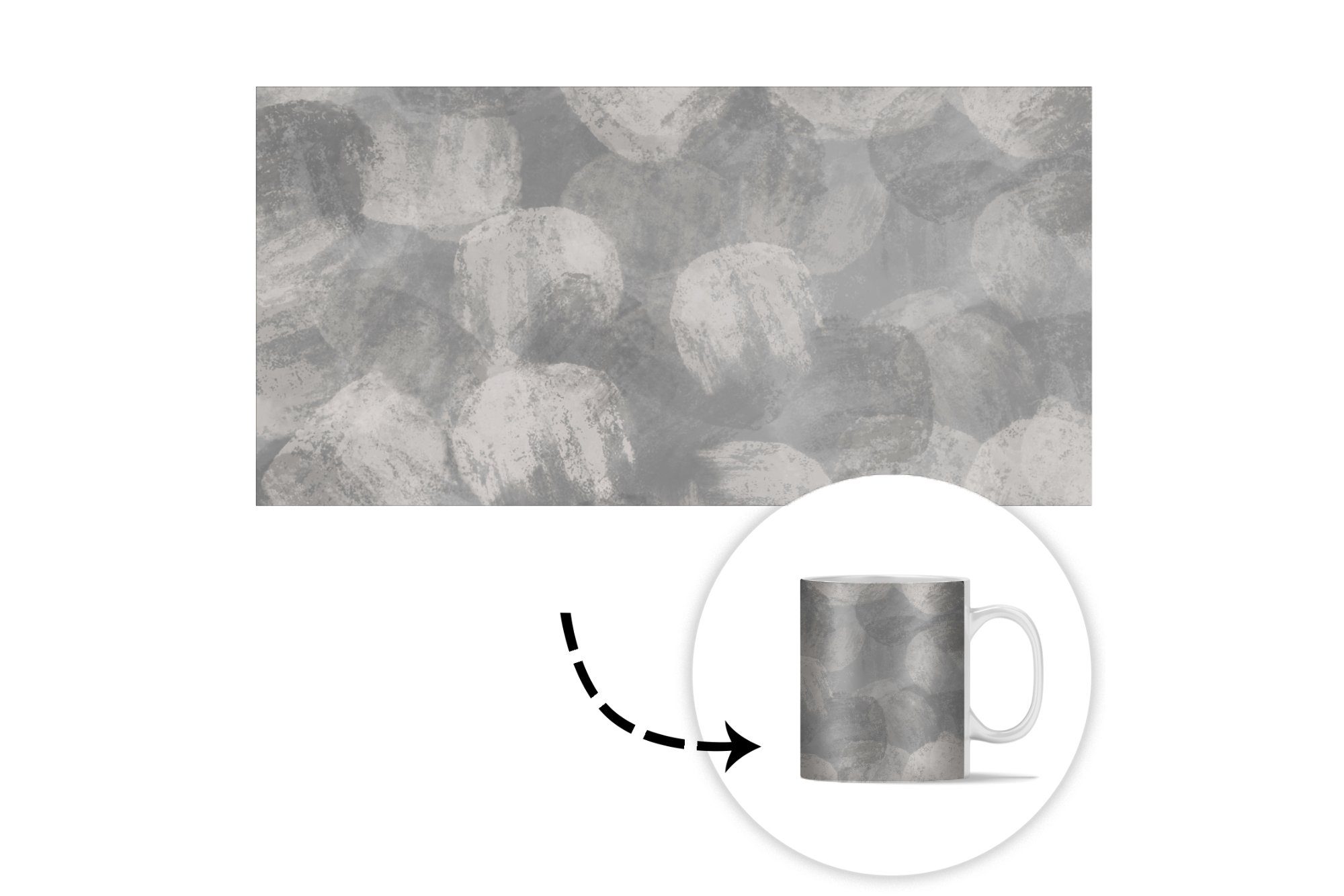 Malerei, Kaffeetassen, Grau Farbe MuchoWow Abstrakt - Keramik, - Teetasse, Becher, Teetasse, Geschenk Tasse -