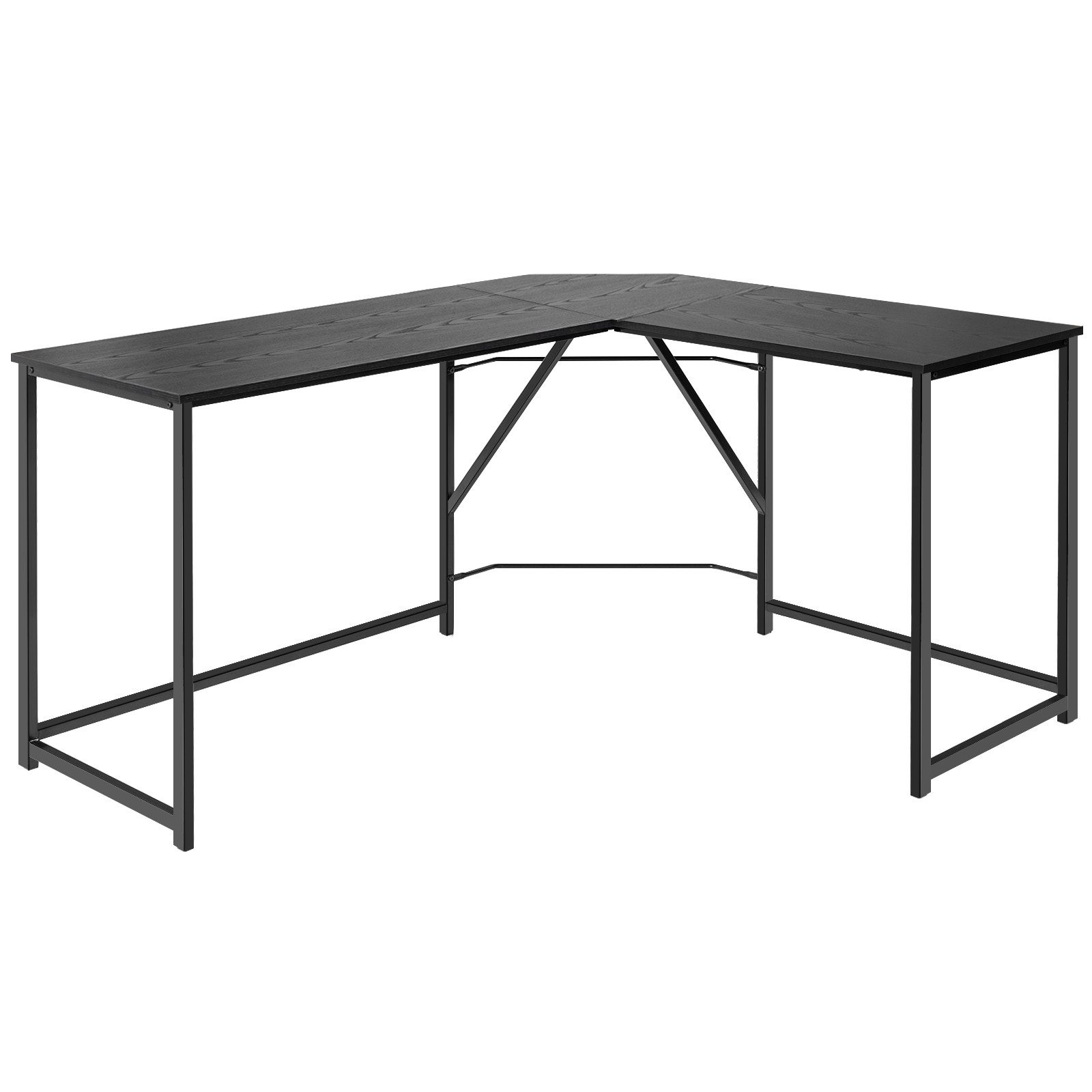 COSTWAY Schreibtisch, L-förmiger Computertisch, Metallrahmen, 148×120×75cm günstig online kaufen