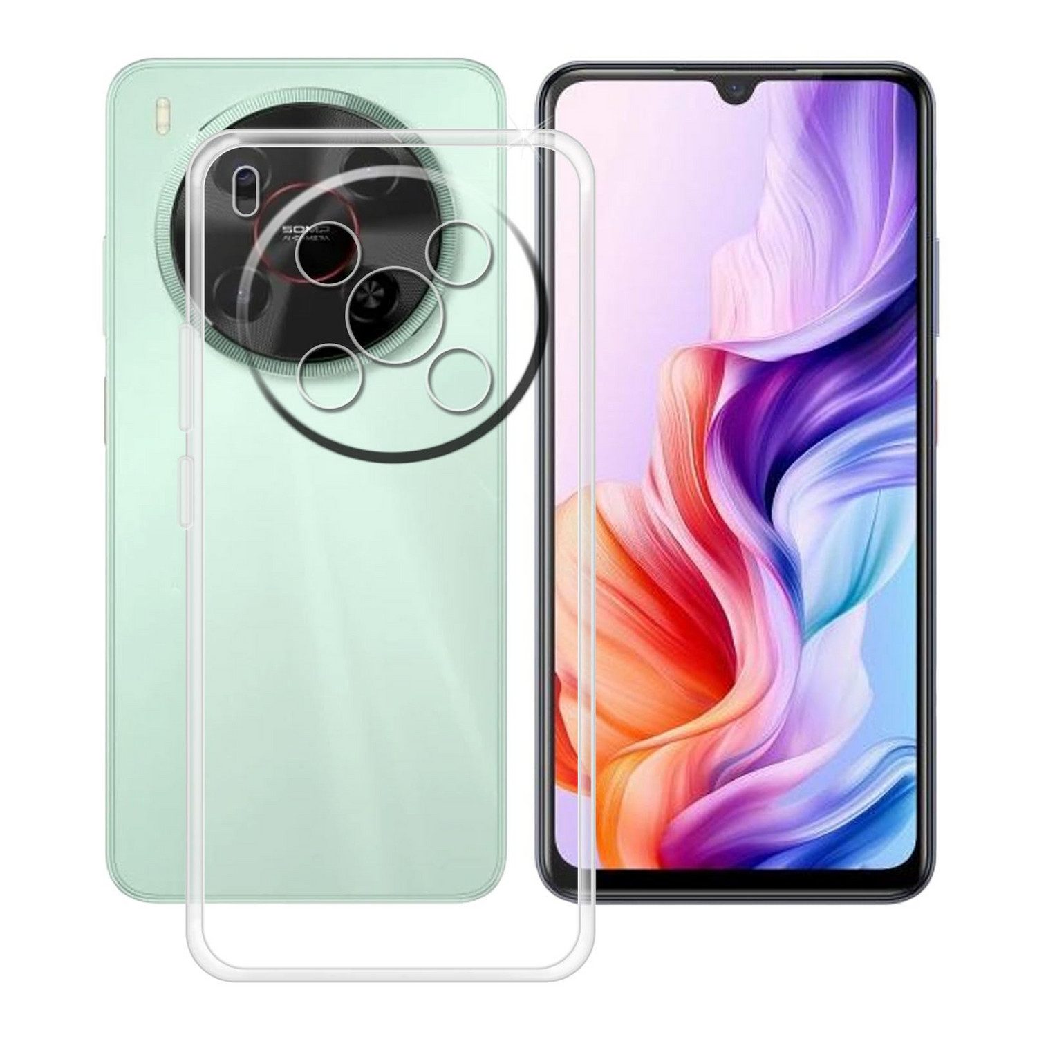 Wigento Handyhülle Für ZTE Blade V70 Max TPU Silikon Schutz Hülle Flexibel Transparent, Stoßfeste TPU Hülle mit rutschfestem Design