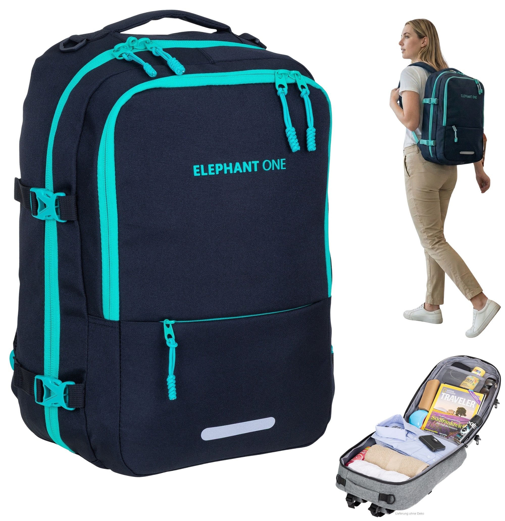 Rucksack Handgepäck Flugzeug Laptop Fach Geheimtasche Daypack