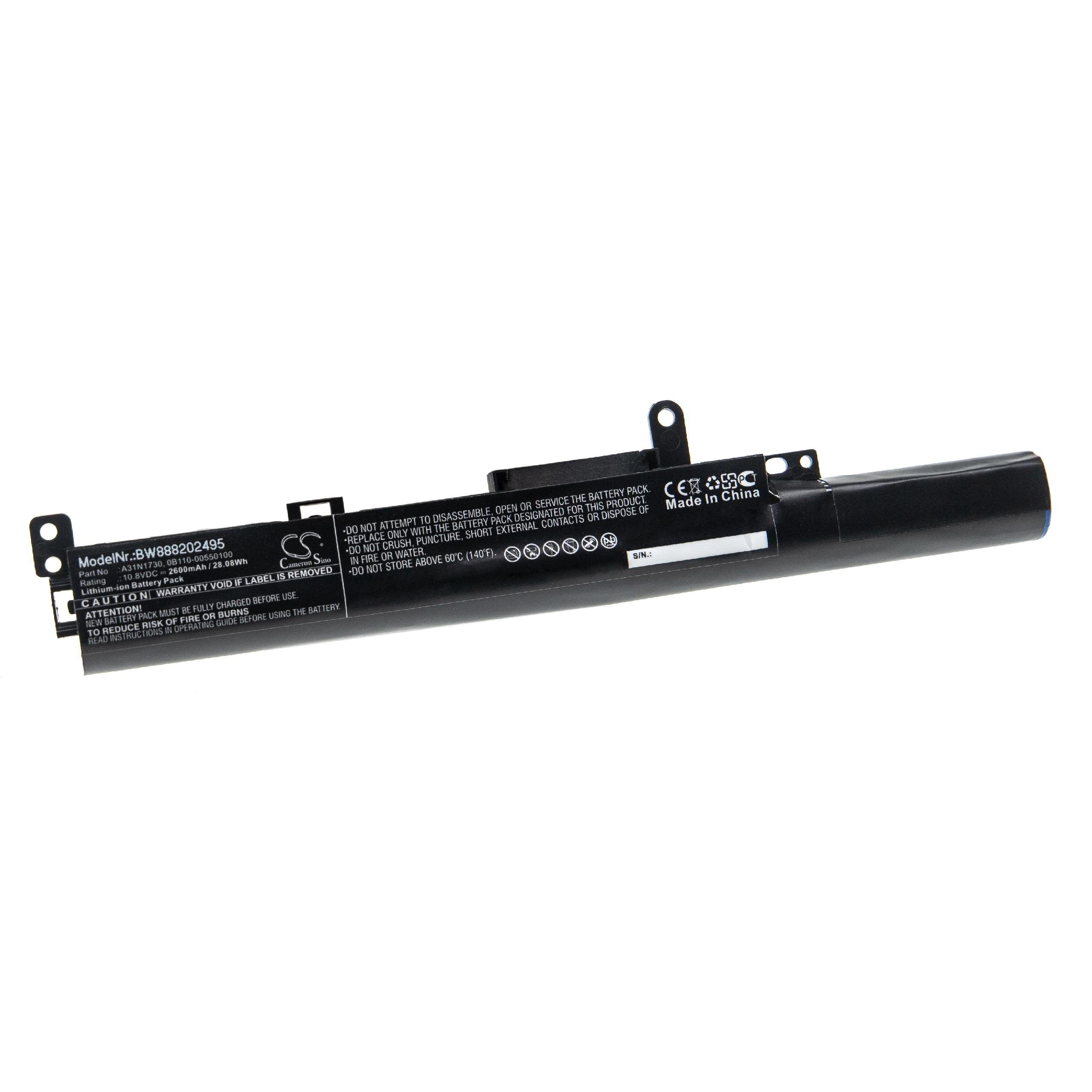 vhbw passend für Asus R562UD-EJ155, R562UD-EJ168T, X560UD-0091B8250U, Laptop-Akku 2600 mAh