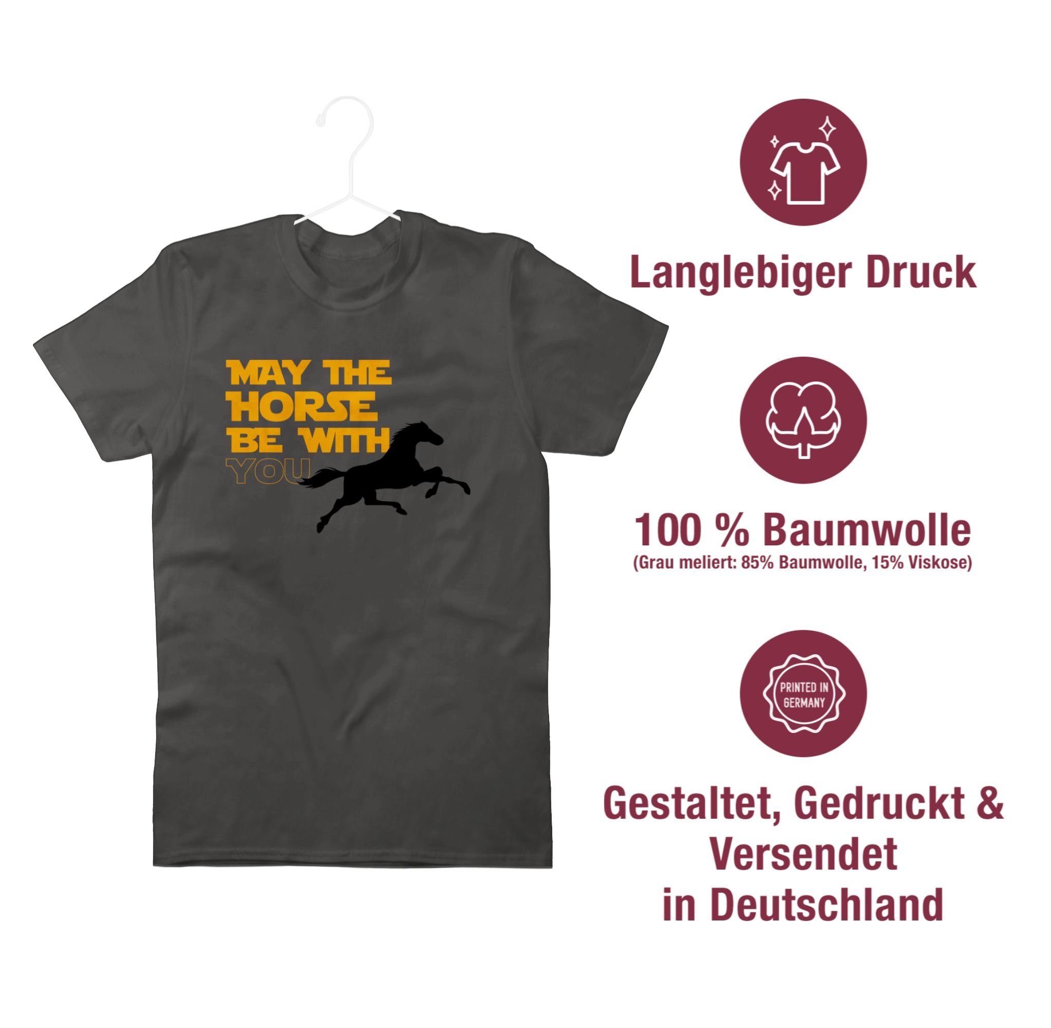 Dunkelgrau with horse 1 the be T-Shirt May you Shirtracer Pferd