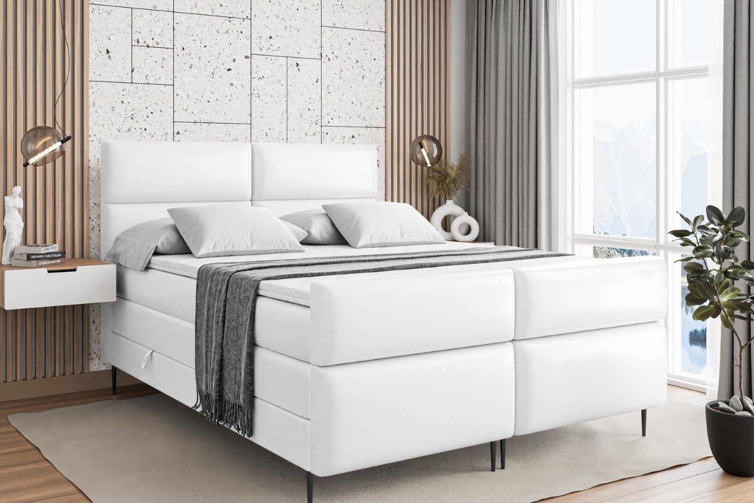 ALTDECOR Boxspringbett BOXI3-F-Z KING (Multipocket-Matratze H4, günstig online kaufen