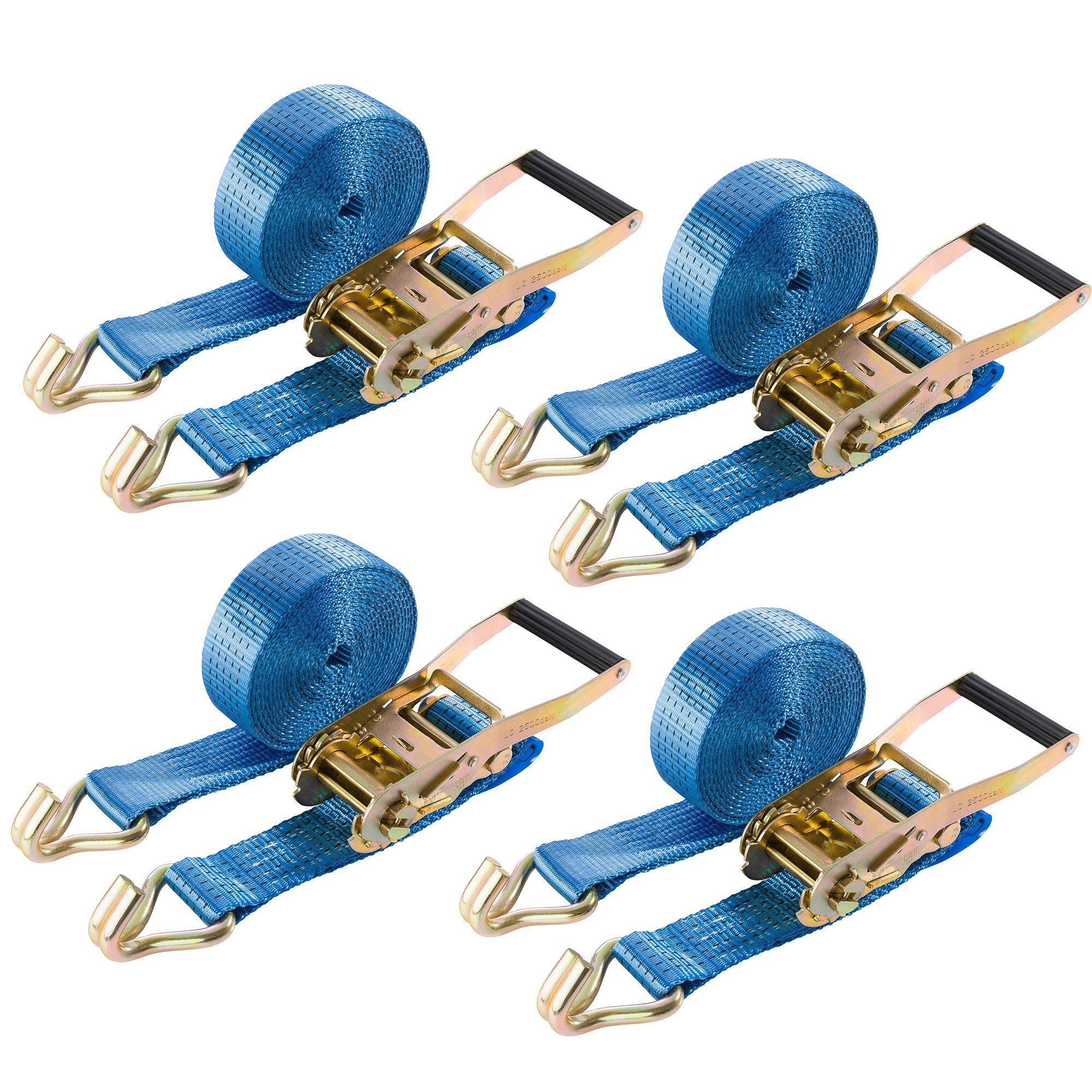 Arebos Spanngurt Zurrgurte mit Haken Ratschenspanngurte 6 m (Set, 4-St., Spanngurt 6m, 5T, 50mm 4er Pack Zweiteilig) Bis zu 2500 daN Zurrkraft, TÜV Süd - GS geprüfte Sicherheit