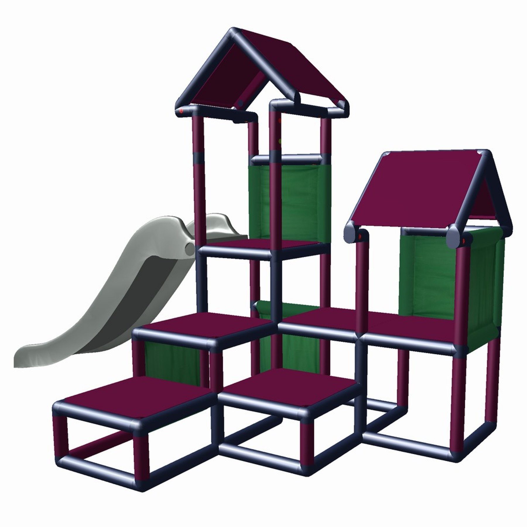 move and stic Spielcenter GESA Klettergerüst für Kleinkinder mit Rutsche für In- und Outdoor, (328 tlg), Made in Germany